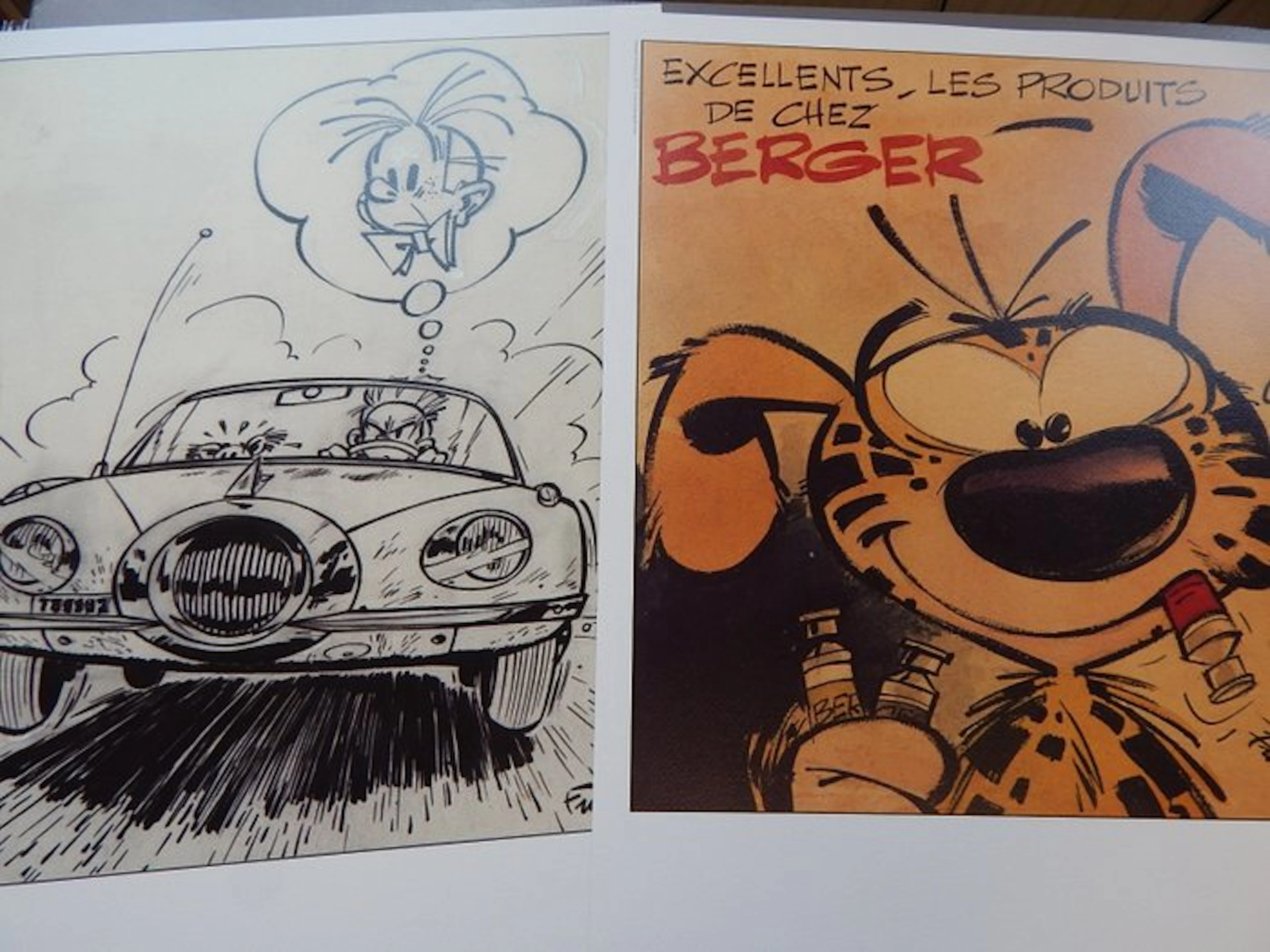 Franquin - Formaat 50 x 70 cm. - 2 x print - Robbedoes + Marsupilami