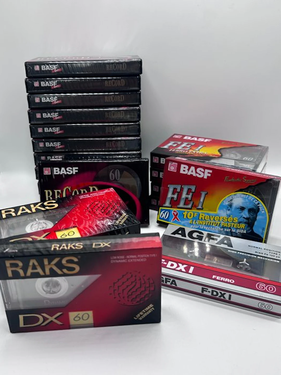 BASF, RAKS, AGFA - Record II - FE I - DX 60 - F-DX I 60 Blank audio cassette