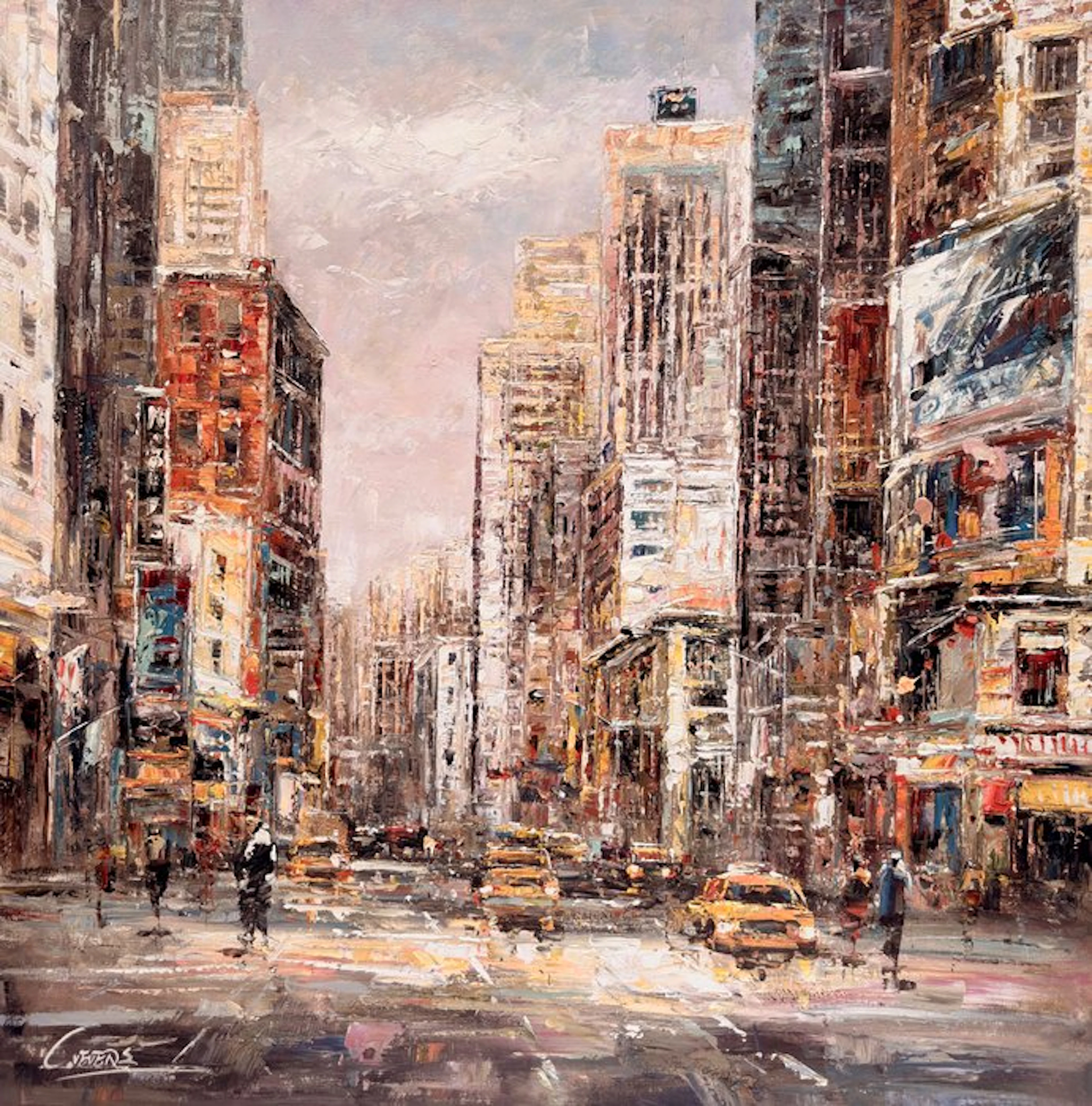 Christof Vevers (1962) - Manhattan – Taxis jaunes - Lumière après la Pluie