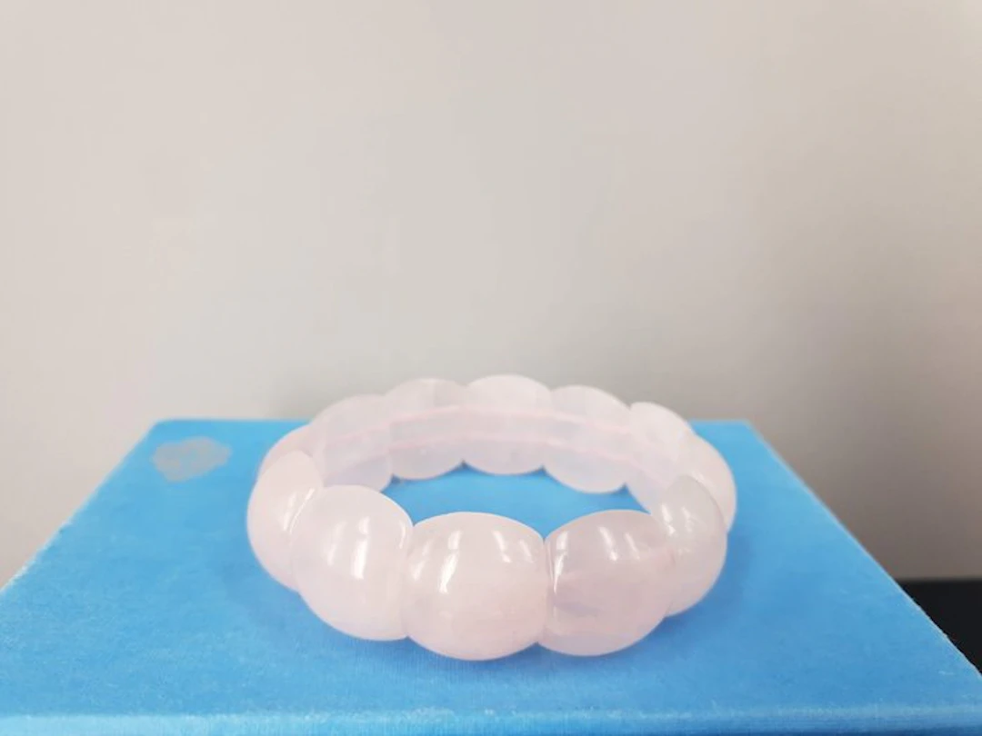 Natural Rose Quartz Gemstone 17 cm -1 8 cm / Tested / Free Shipping - Bracelet