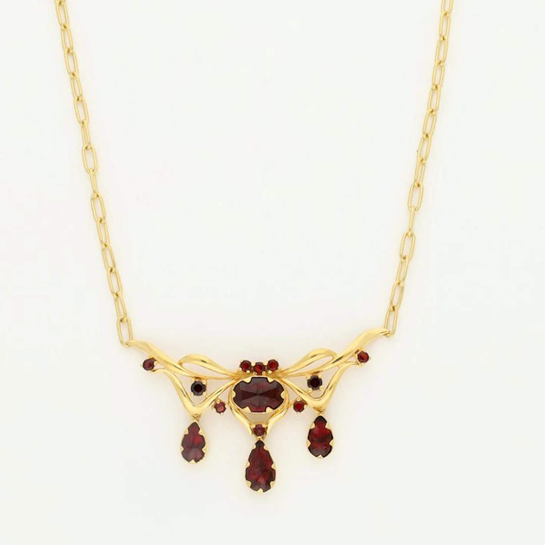 Necklace - 18 kt. Yellow gold - Garnet