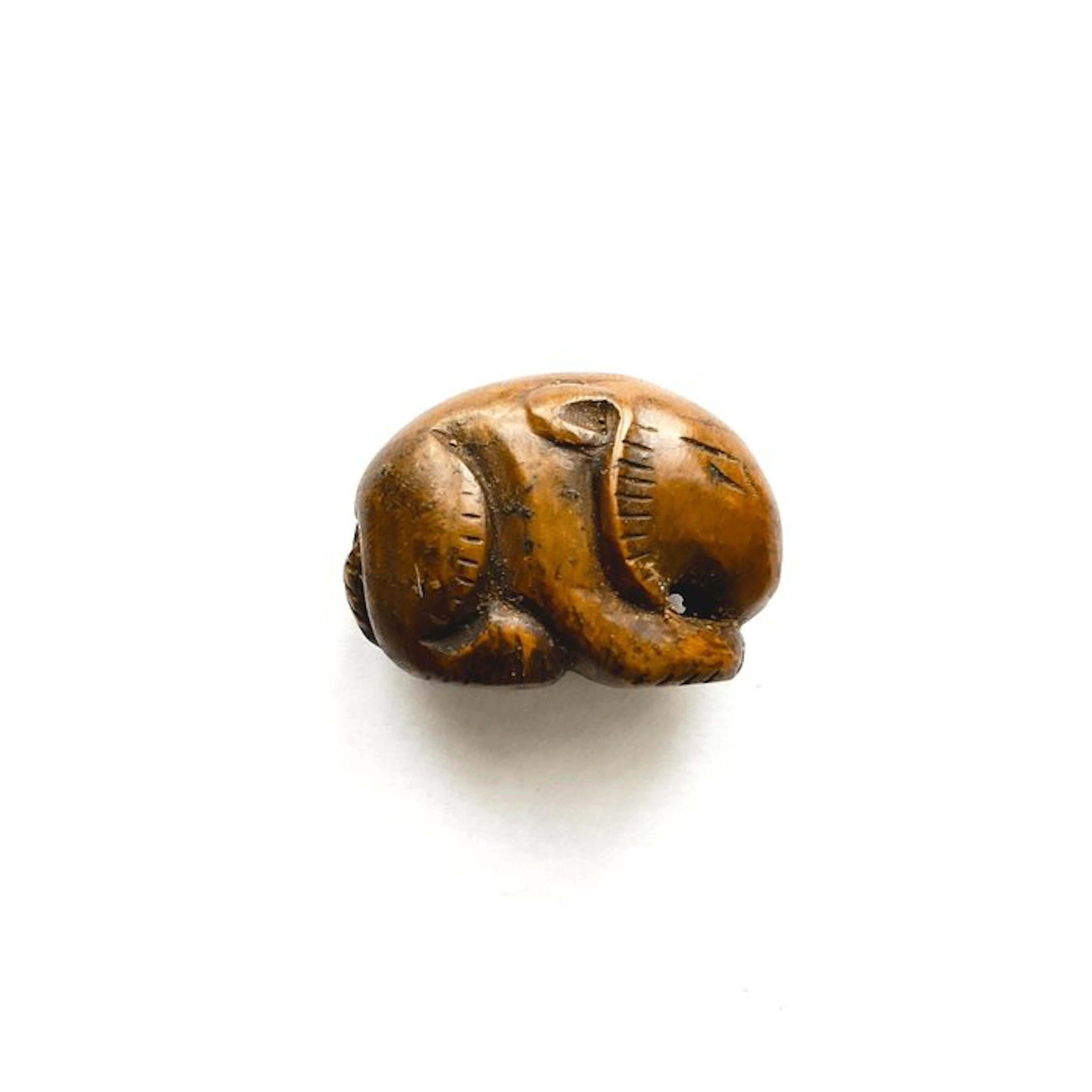 Ancient Chinese Brown Turquoise XS Rabbit Bead Talisman - 18 mm
