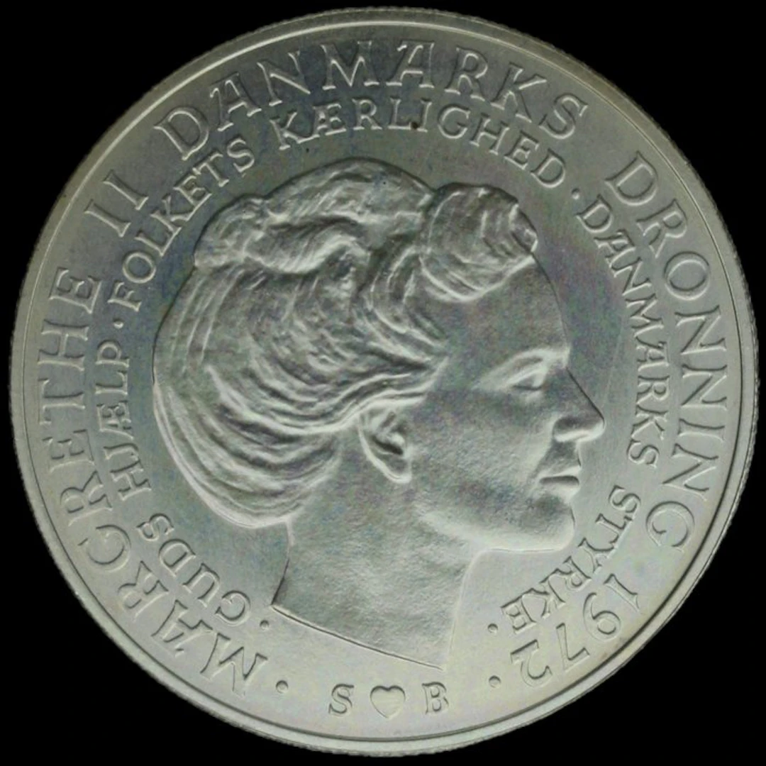 Denmark. 10 Kroner 1972 / Throne Accession (No reserve price)