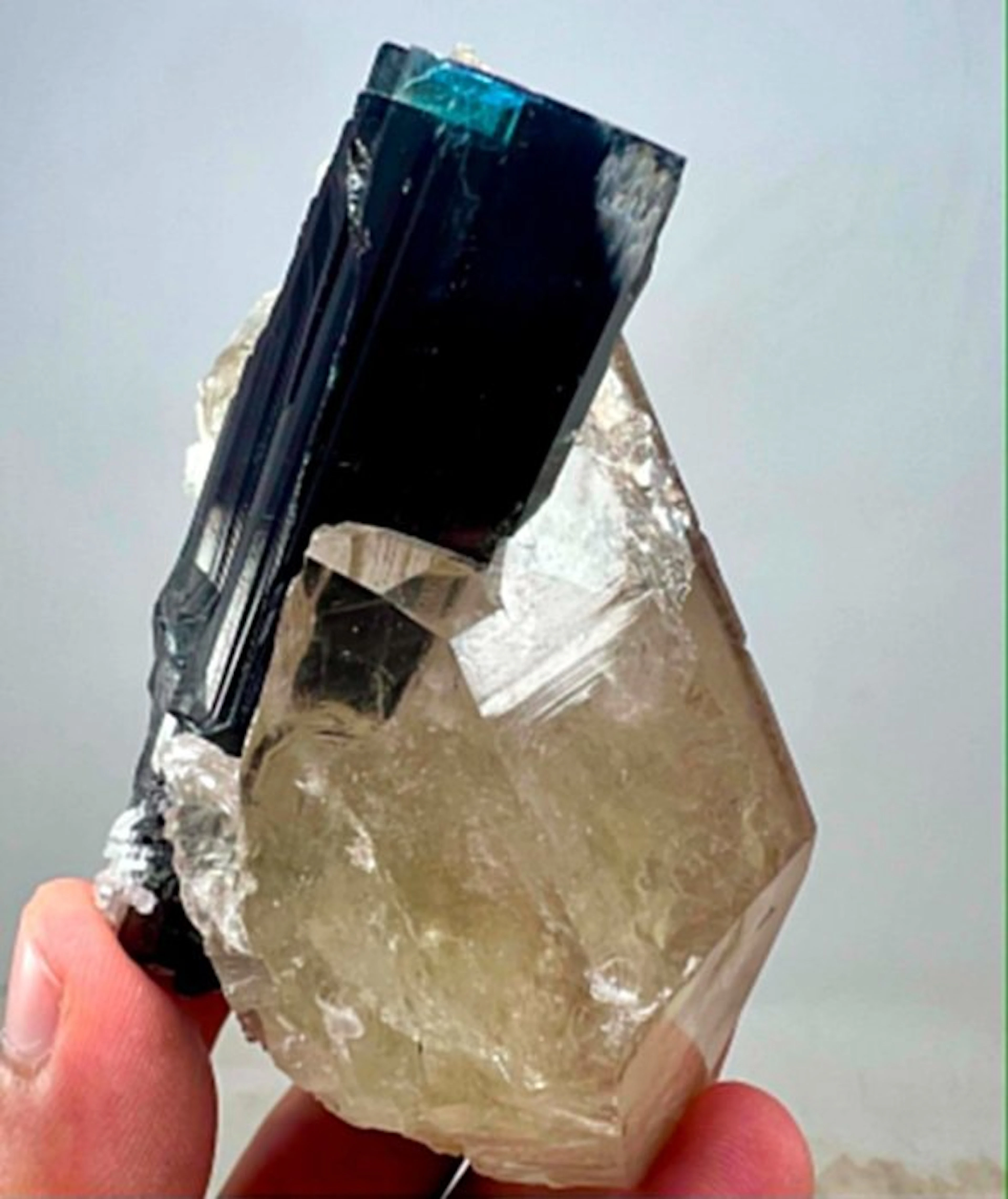 Tourmaline Crystal cluster - Height: 90 mm - Width: 66 mm- 246 g - (1)