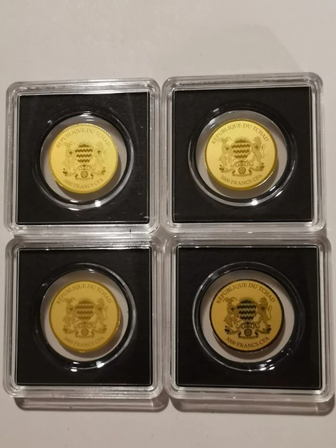 Chad. 3000 Francs CFA 4 x Gold Bar 1/1000 oz "Kings in...