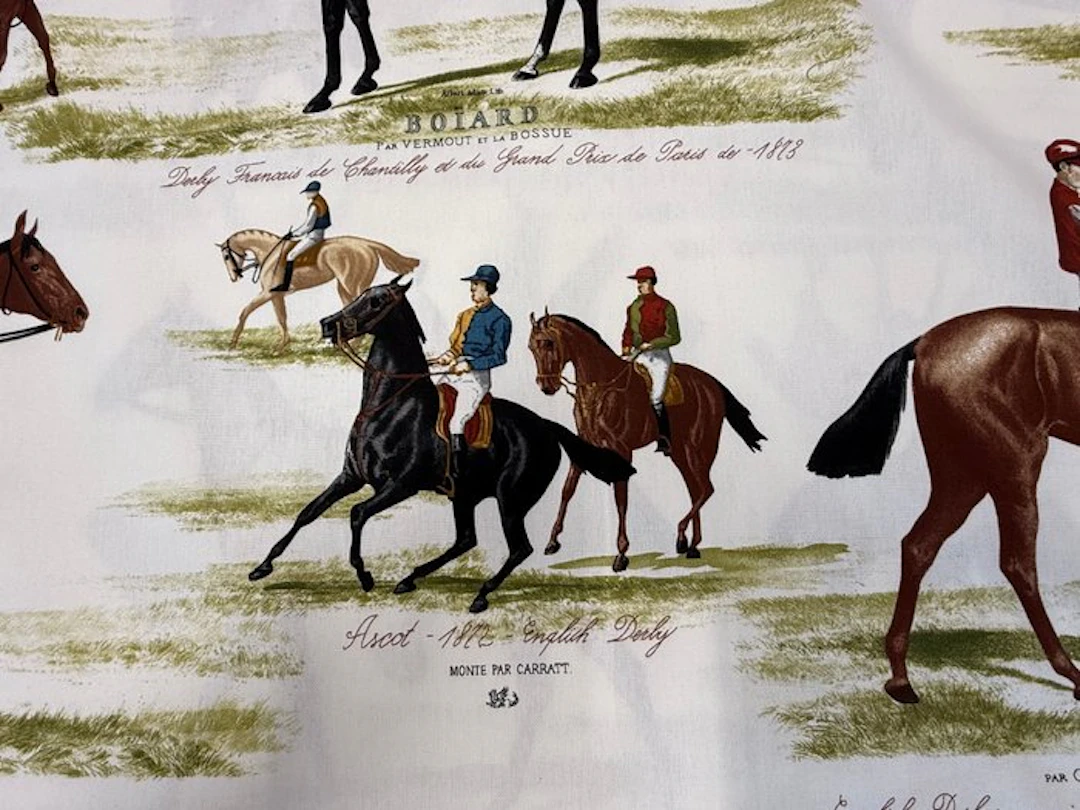 Equestrian Fabric Ascot Derby Vintage Luxury – Panama...