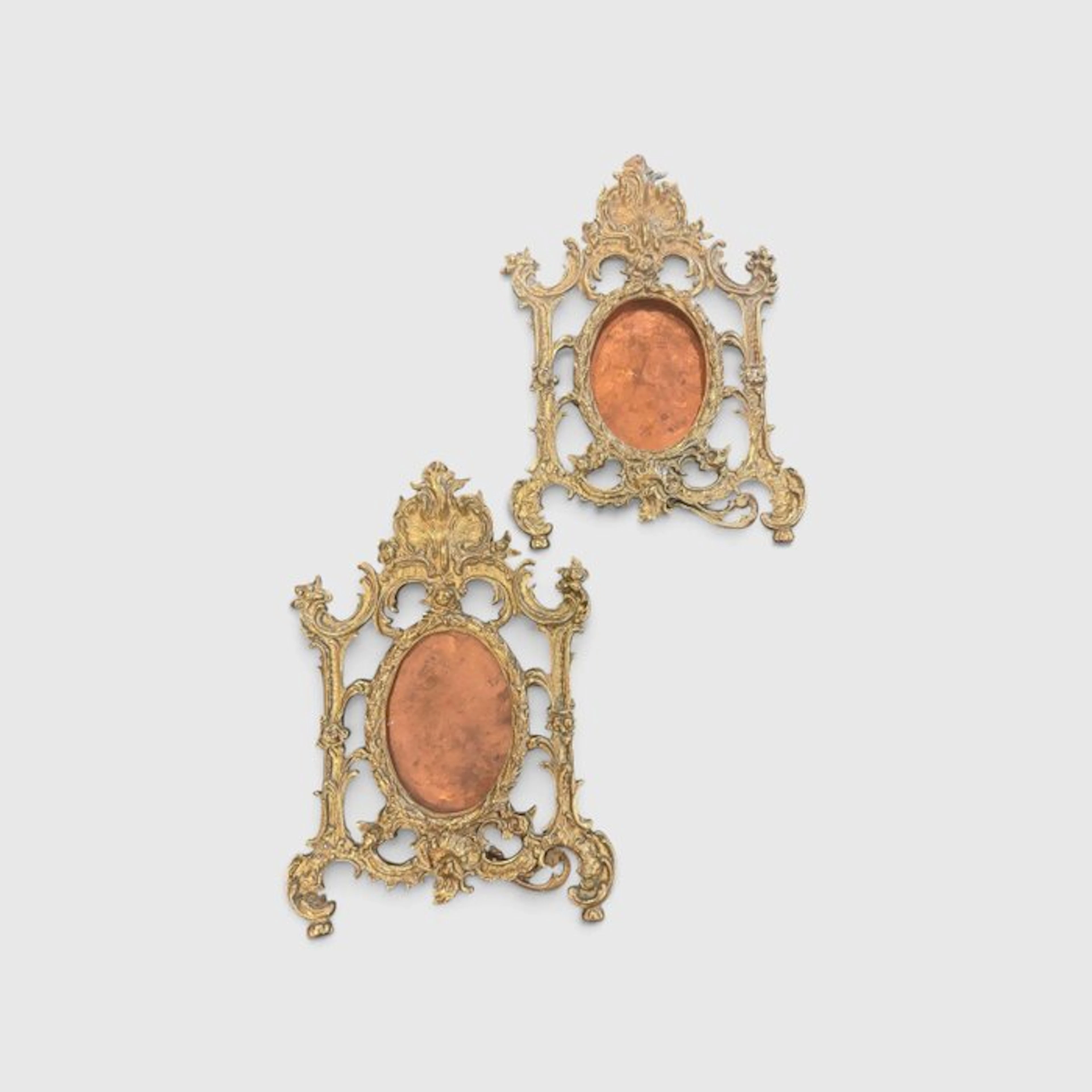 Frame (2) - Gilt bronze - Baroque Style 19th century (h. 32 cm)