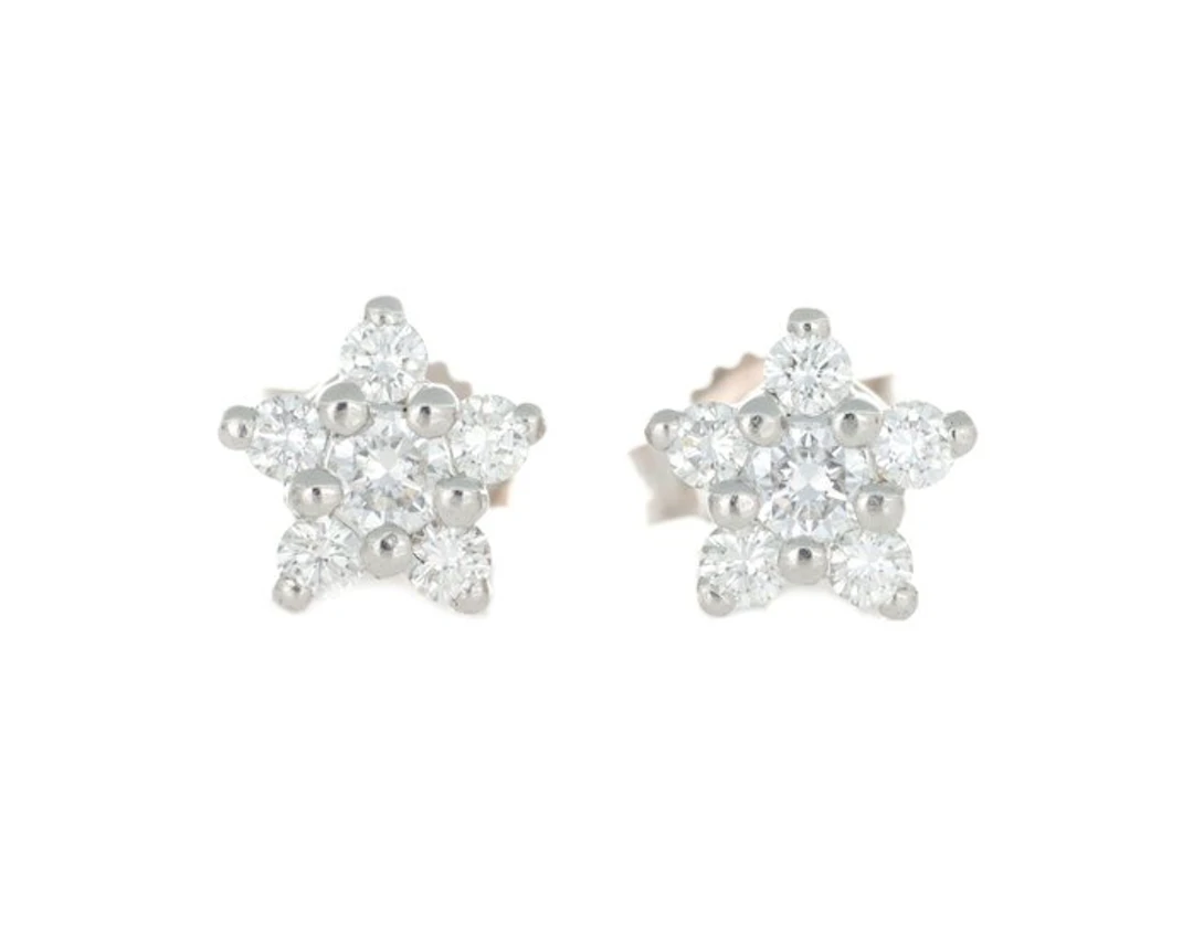 No reserve price - Earrings - 18 kt. White gold - 0.70ct. tw. Diamond (Natural)