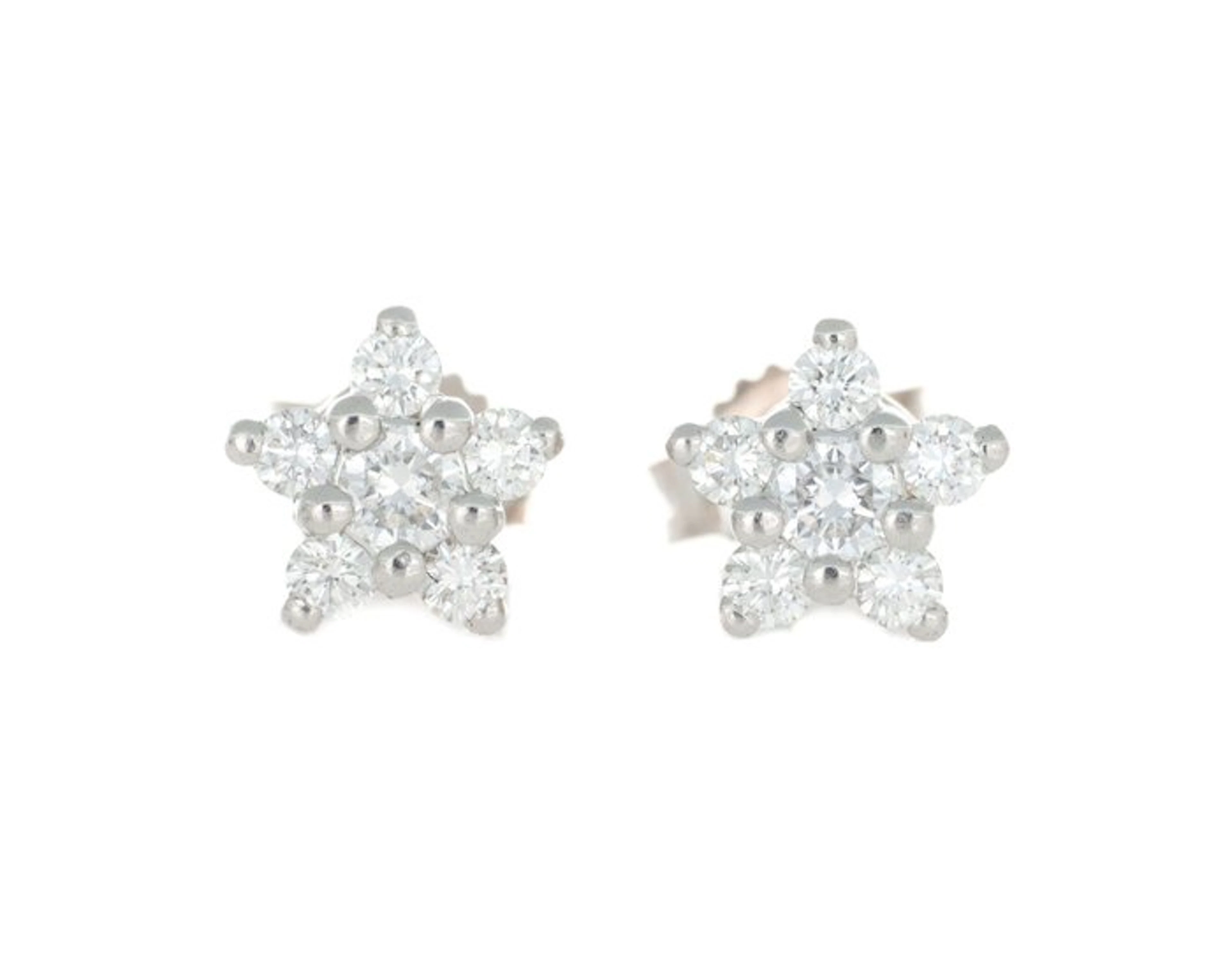 No reserve price - Earrings - 18 kt. White gold - 0.70ct. tw. Diamond (Natural)