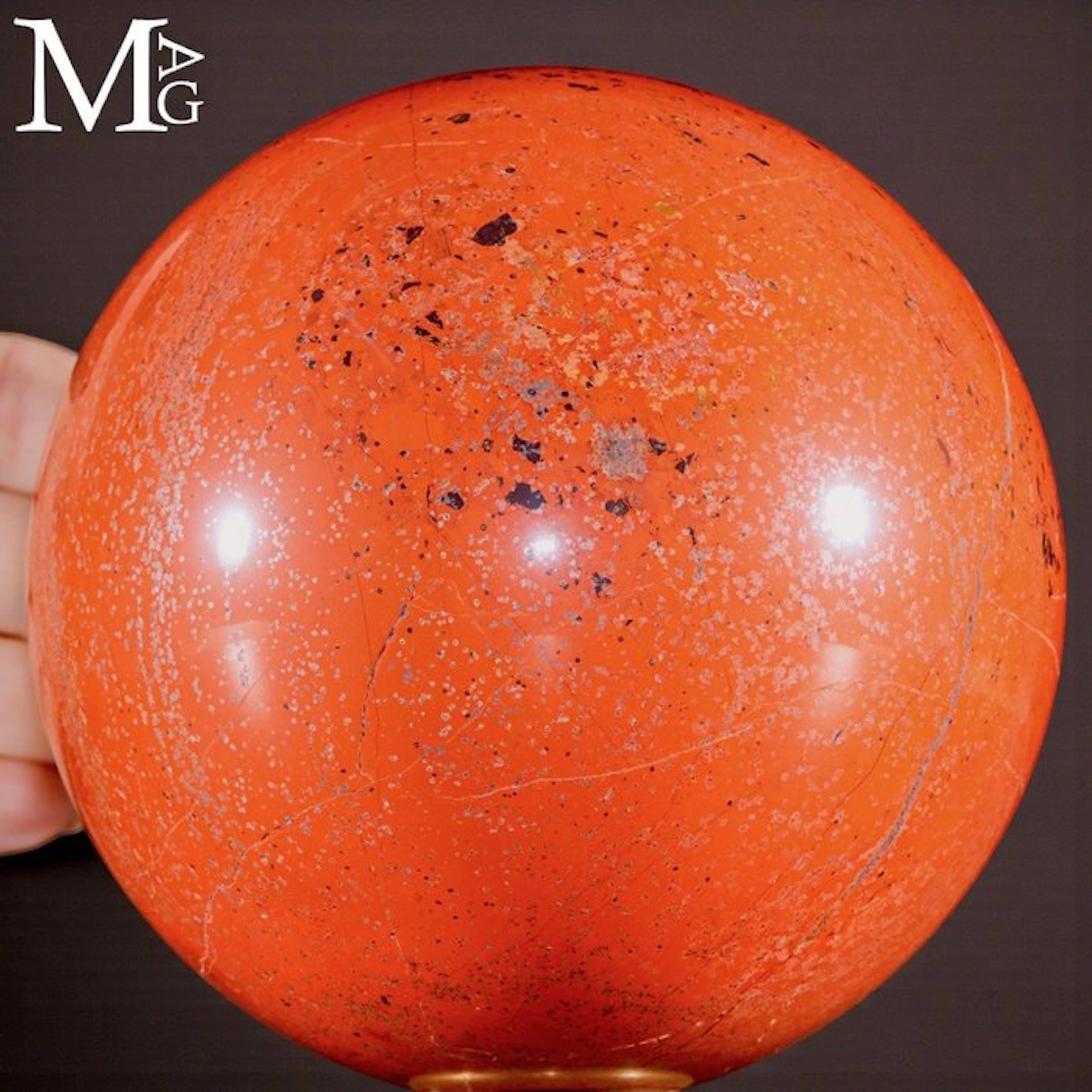 Red Jasper Large Sphere - Height: 126 mm - Width: 126 mm- 2934 g - (1)