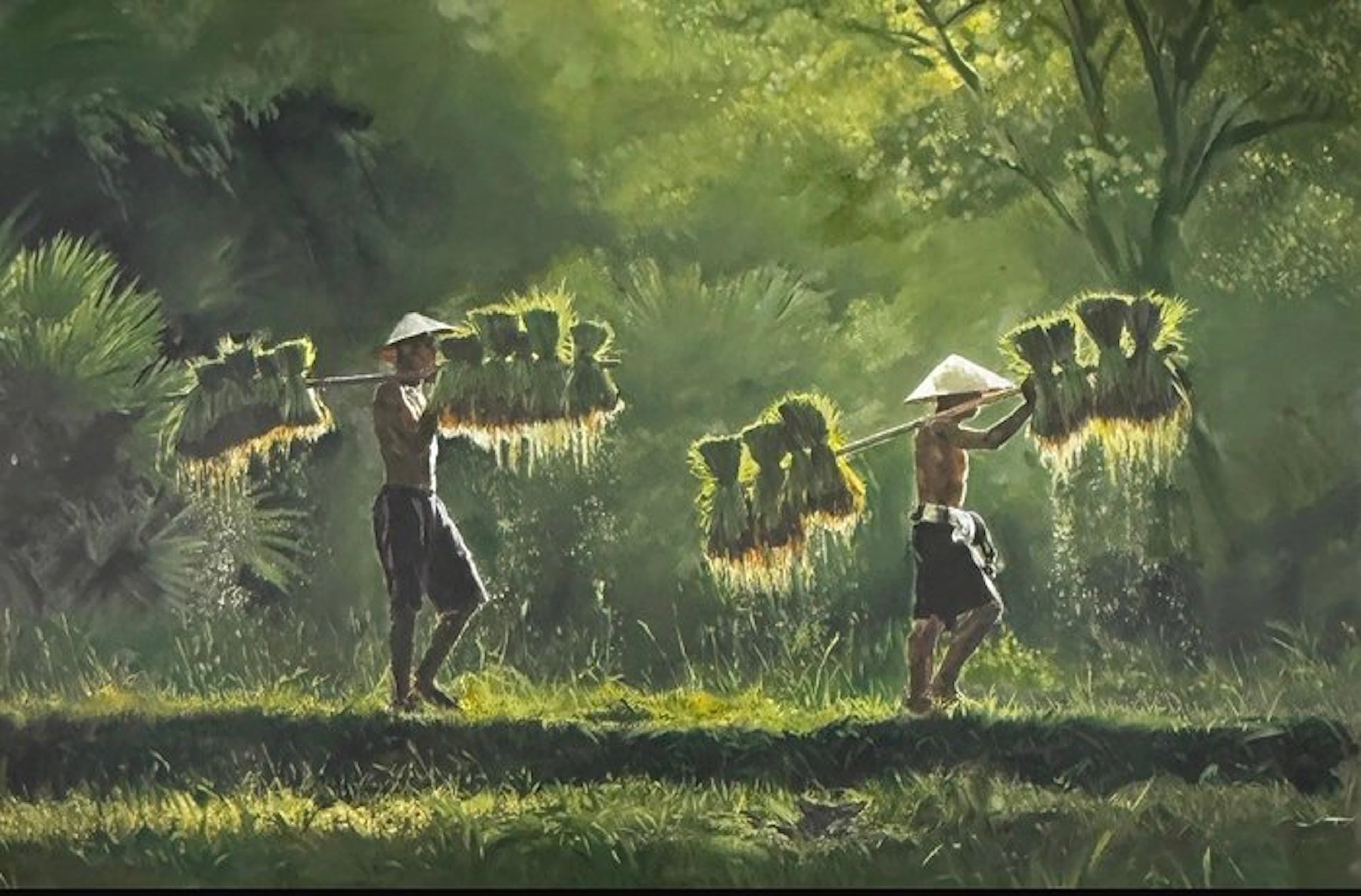 Nguyen Robert - Promesse des Rizières ↑80 →120 cm
