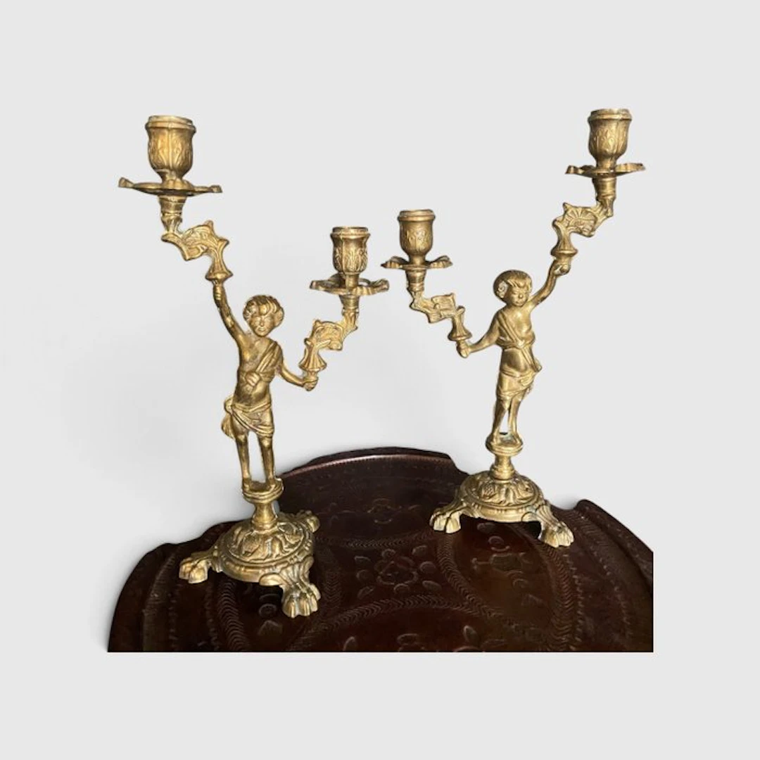 Taperstick (2) - Gilt bronze - Napoleon III Era