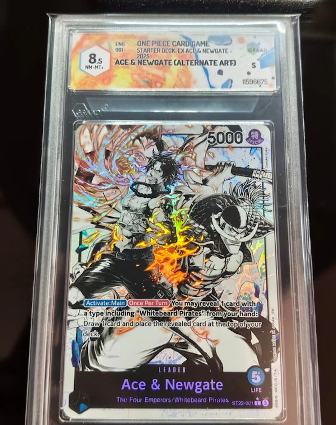 Bandai - 1 Graded card - One Piece ST22-001 - Graad 8.5