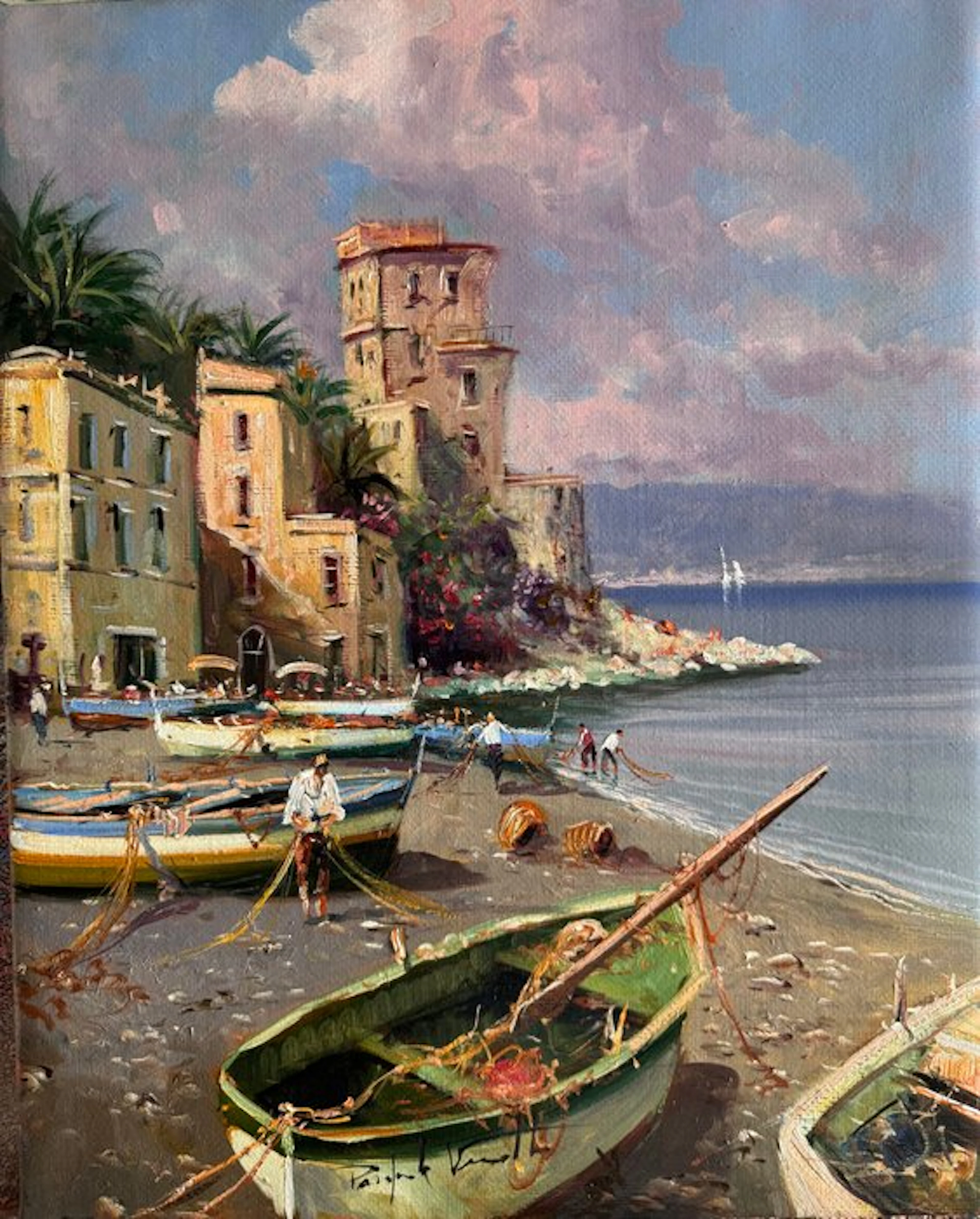 Pasquale Vuotto (1958) - Pomeriggio con pescatori a Cetara