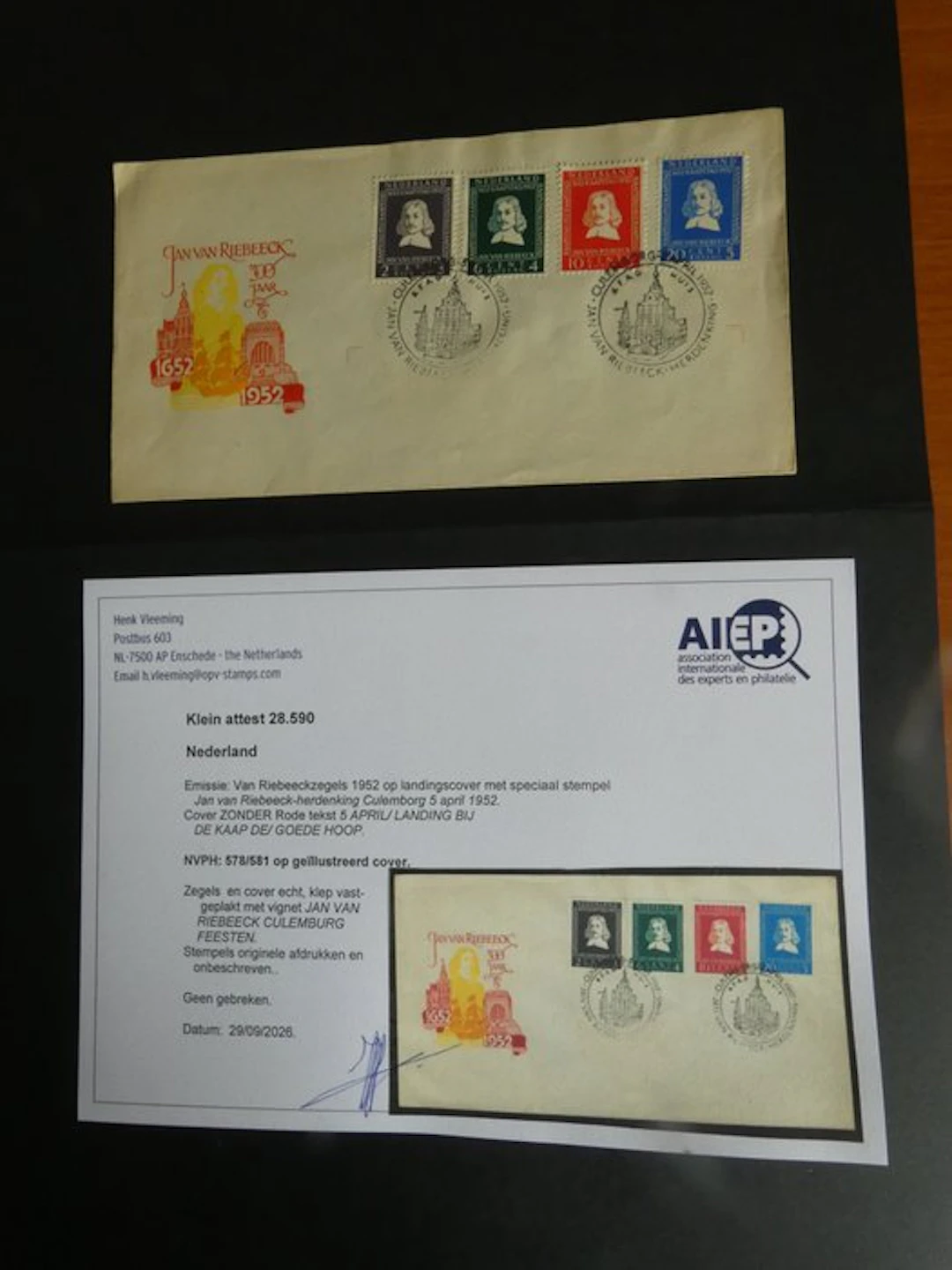 Netherlands 1952 - Special cover Van Riebeeck undescribed