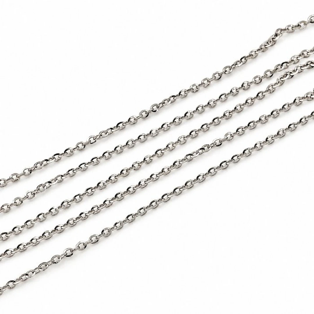 No reserve price - Necklace - 18 kt. White gold - Made in Italy - Handmade