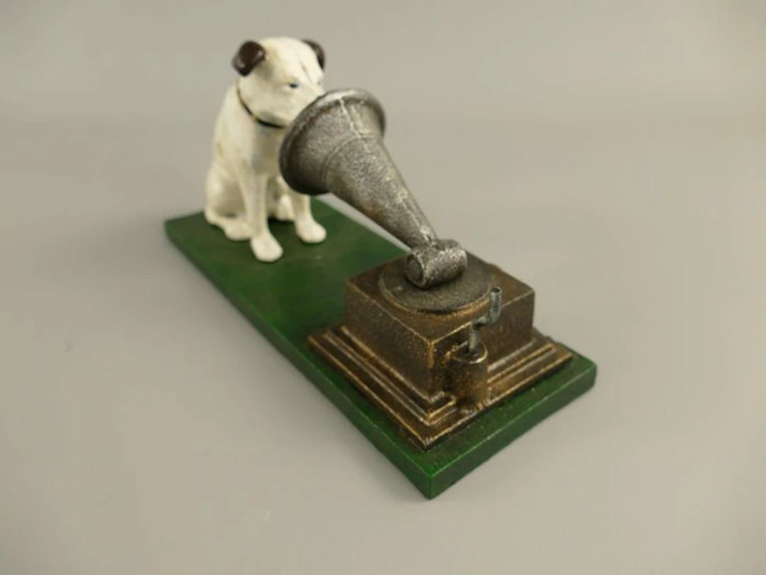 HIS MASTERS VOICE-cast iron statue VICTOR *nippet* - HMV...