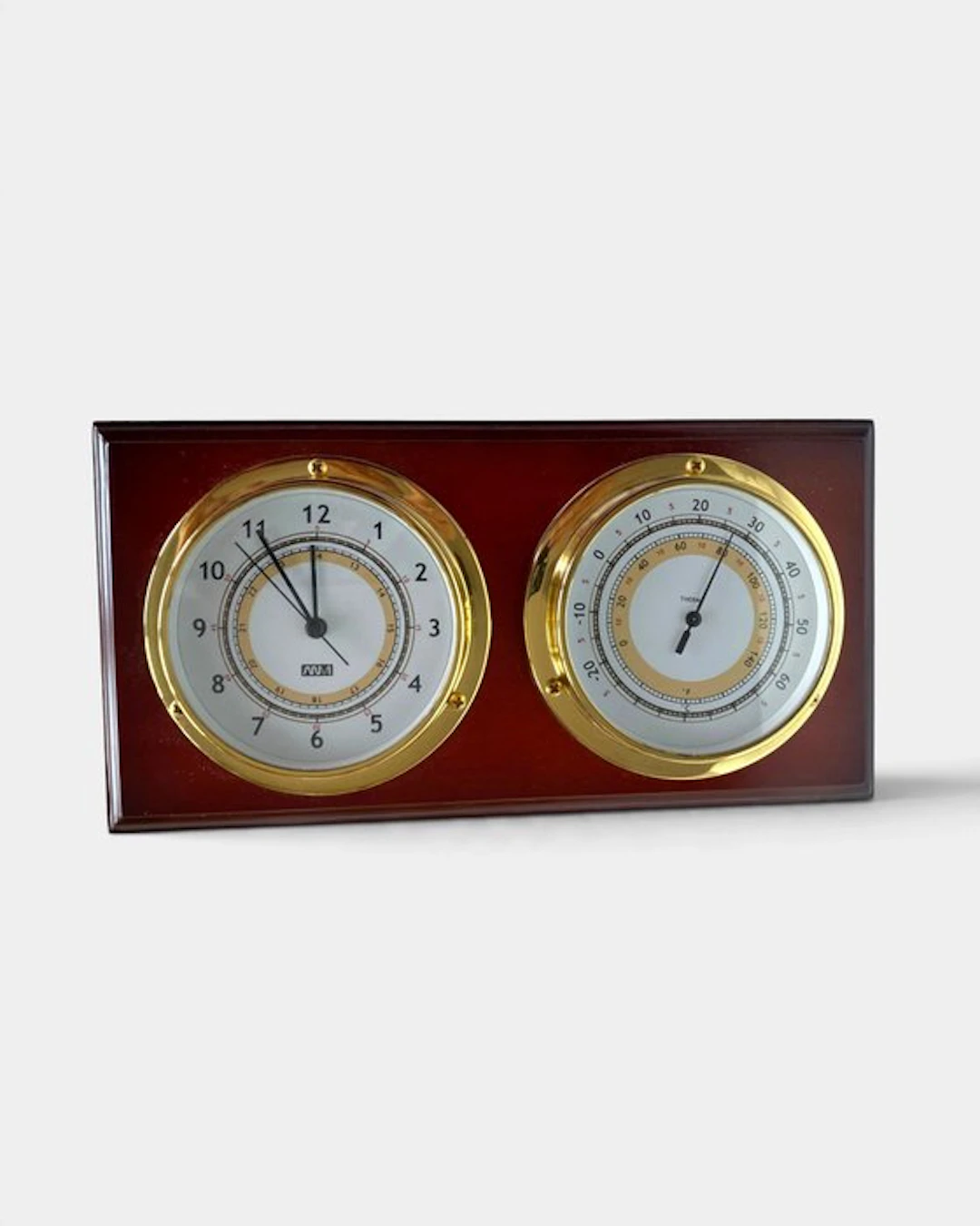 Maritime object - Bronze weather station with clock