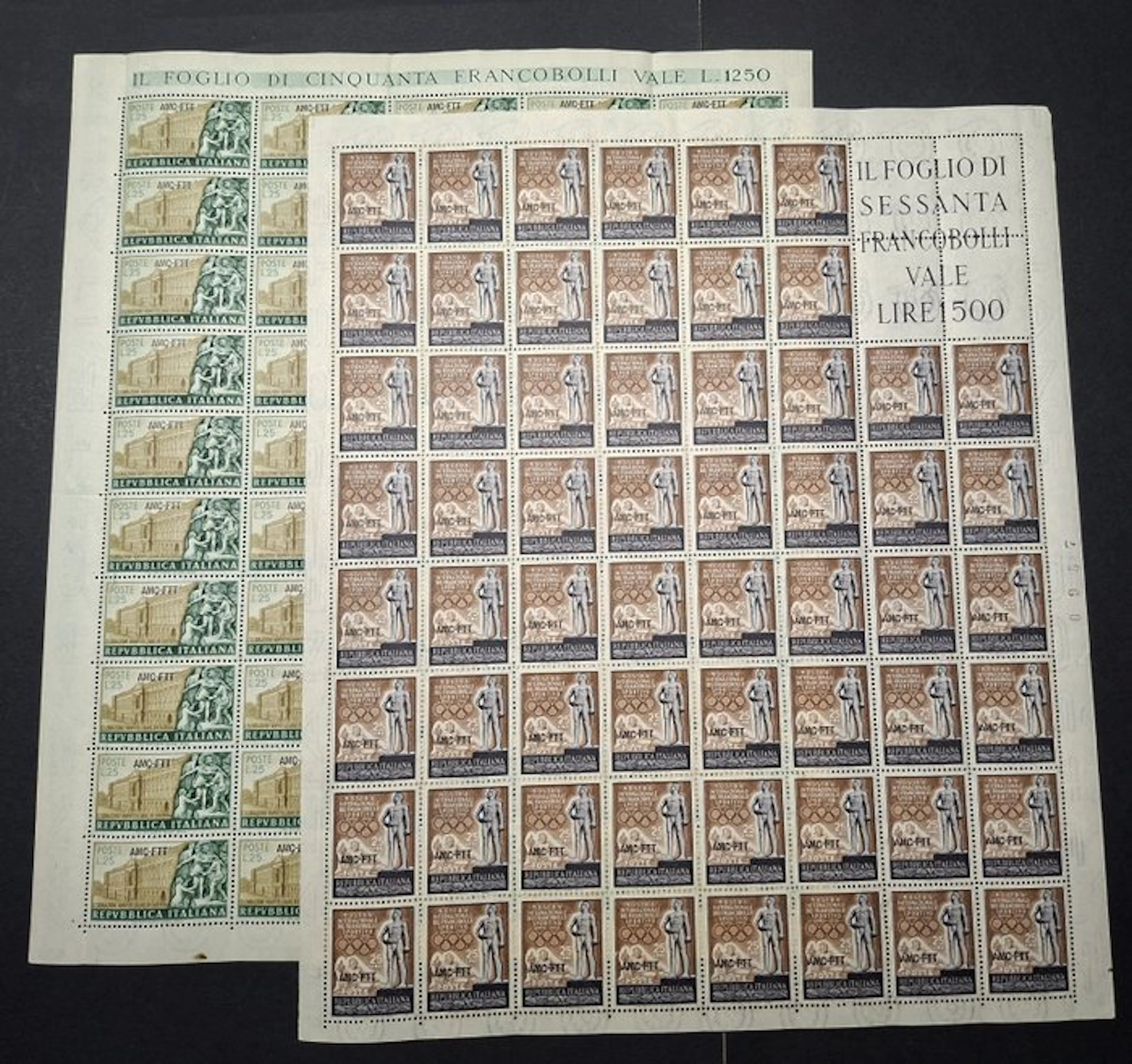Italy 1952 - Trieste - Zone A - Sassone cat 141-142-S26-S27