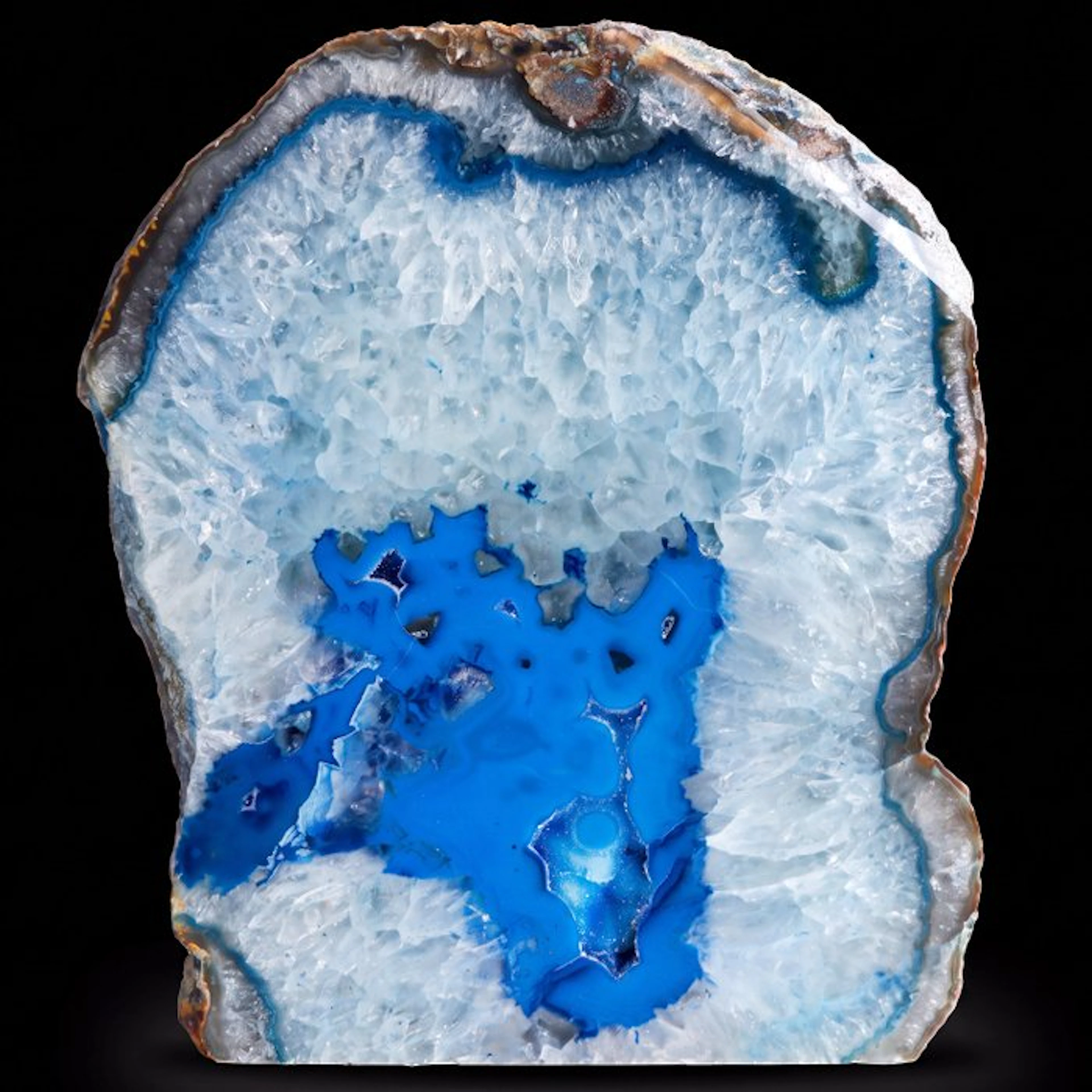 XXL Ink Blue Agate - 31x27x12 cm - Geode- 12 kg