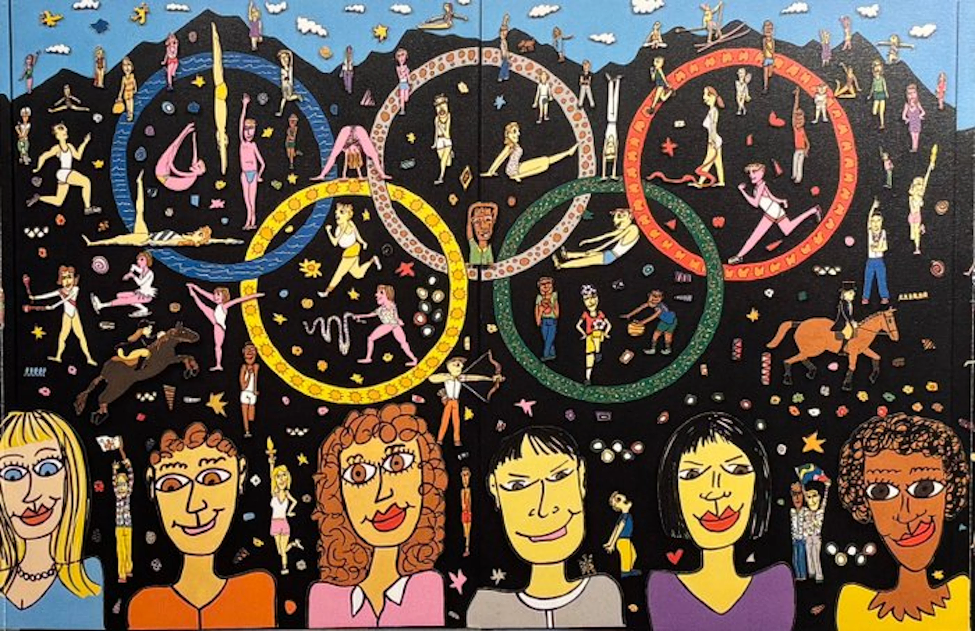 James Rizzi (1950-2011) - RINGS OF GLORY, 1995