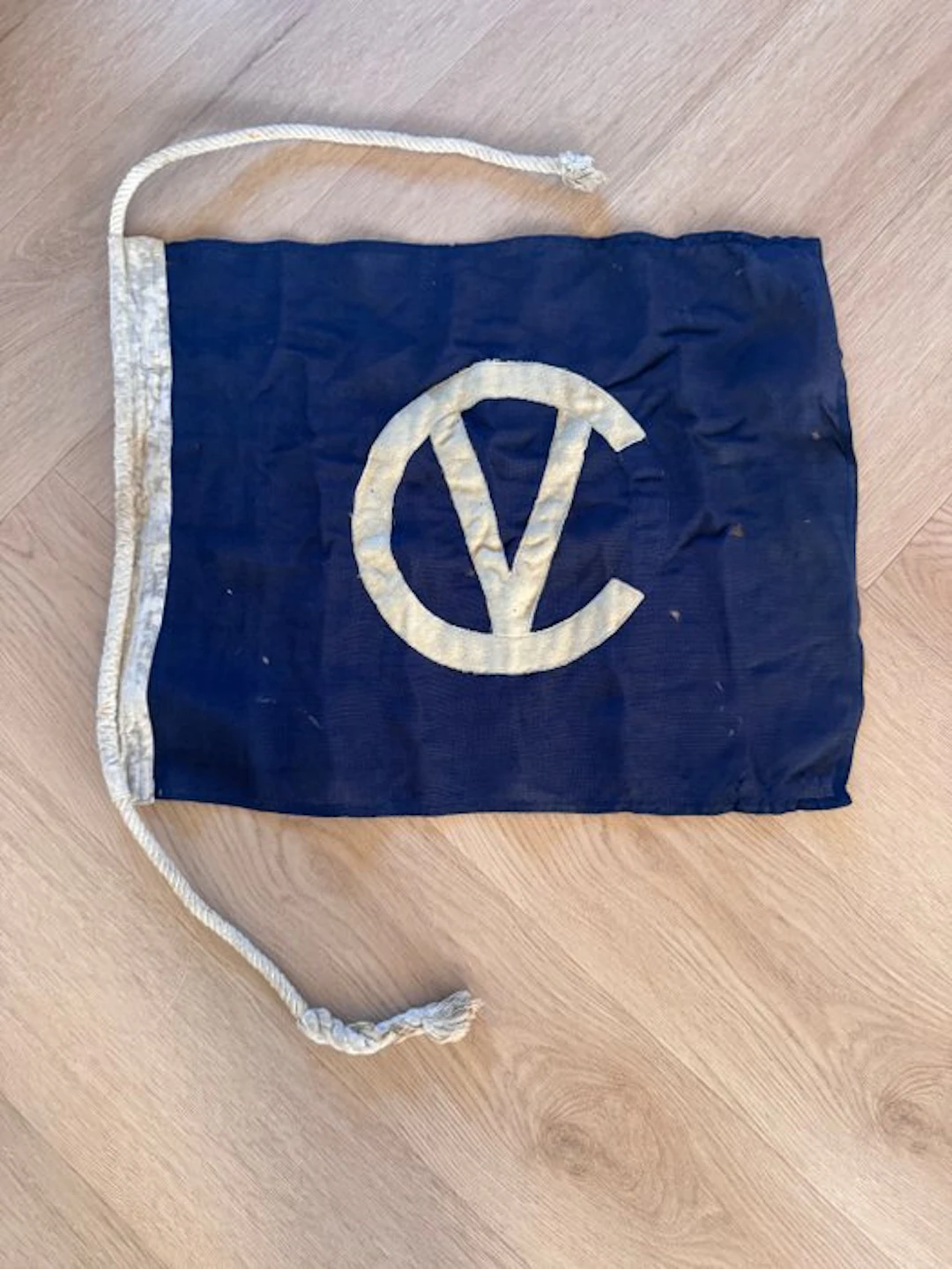 French Indo-China - Flag - Vintage Blue Pennant with...