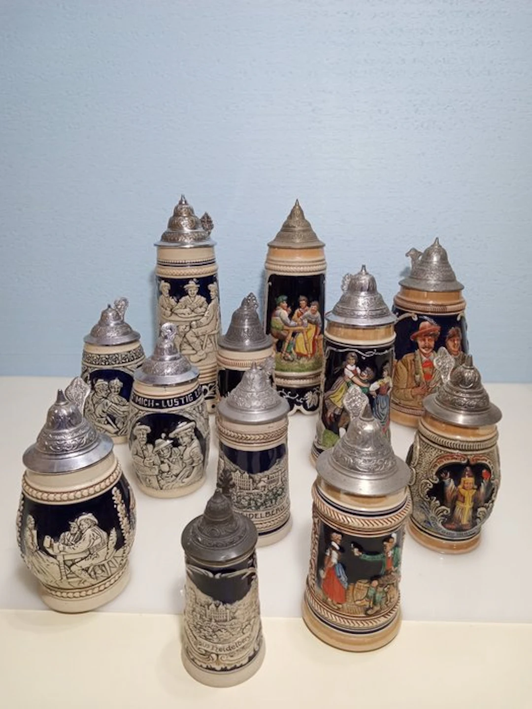Beer mug (12) - Ceramic, Peltro - Stone Jug Germania