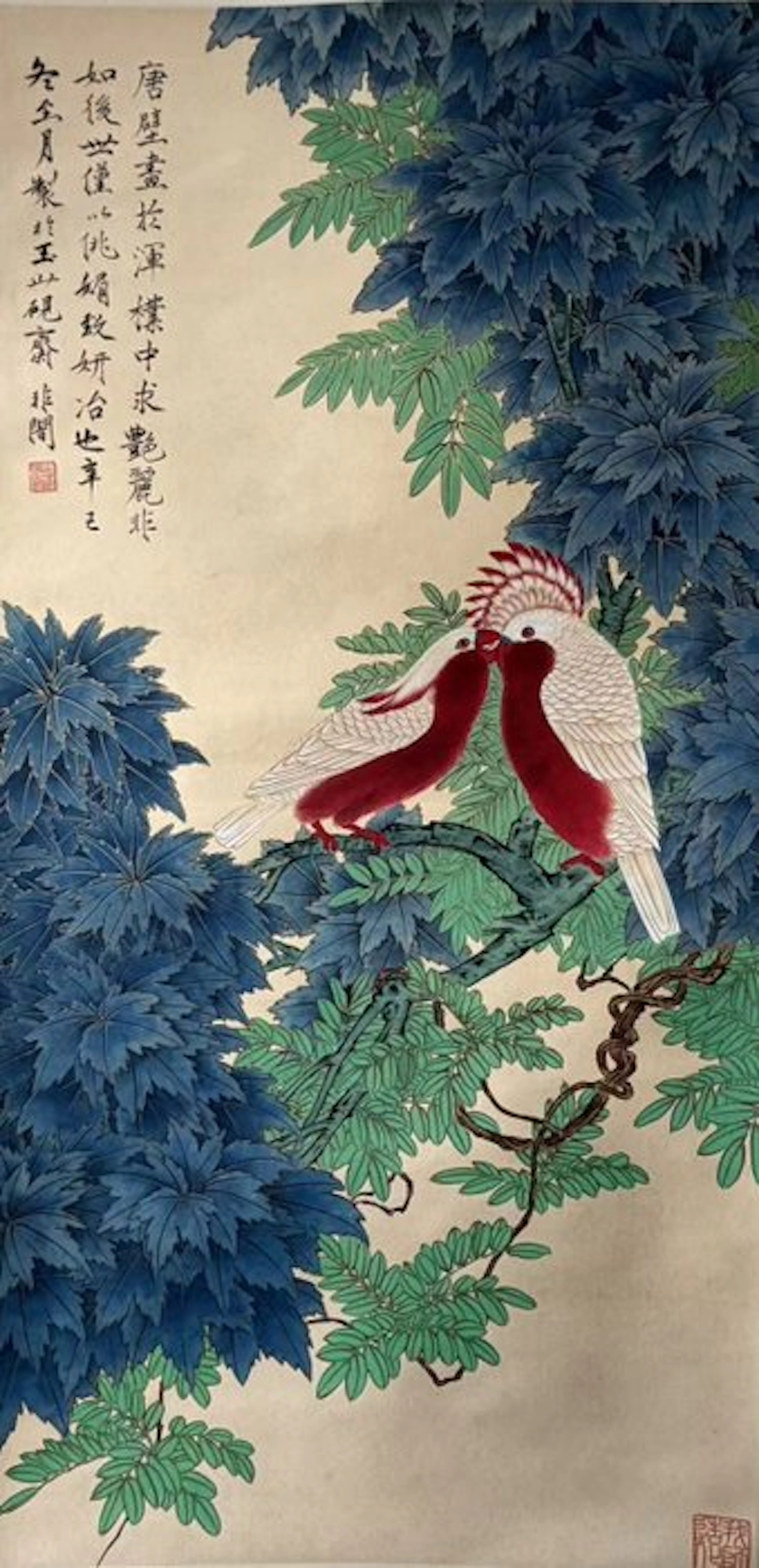 INK AND COLOR ON PAPER PAINTING'FLowers and Bird'《花鸟》 - Attributed to - China