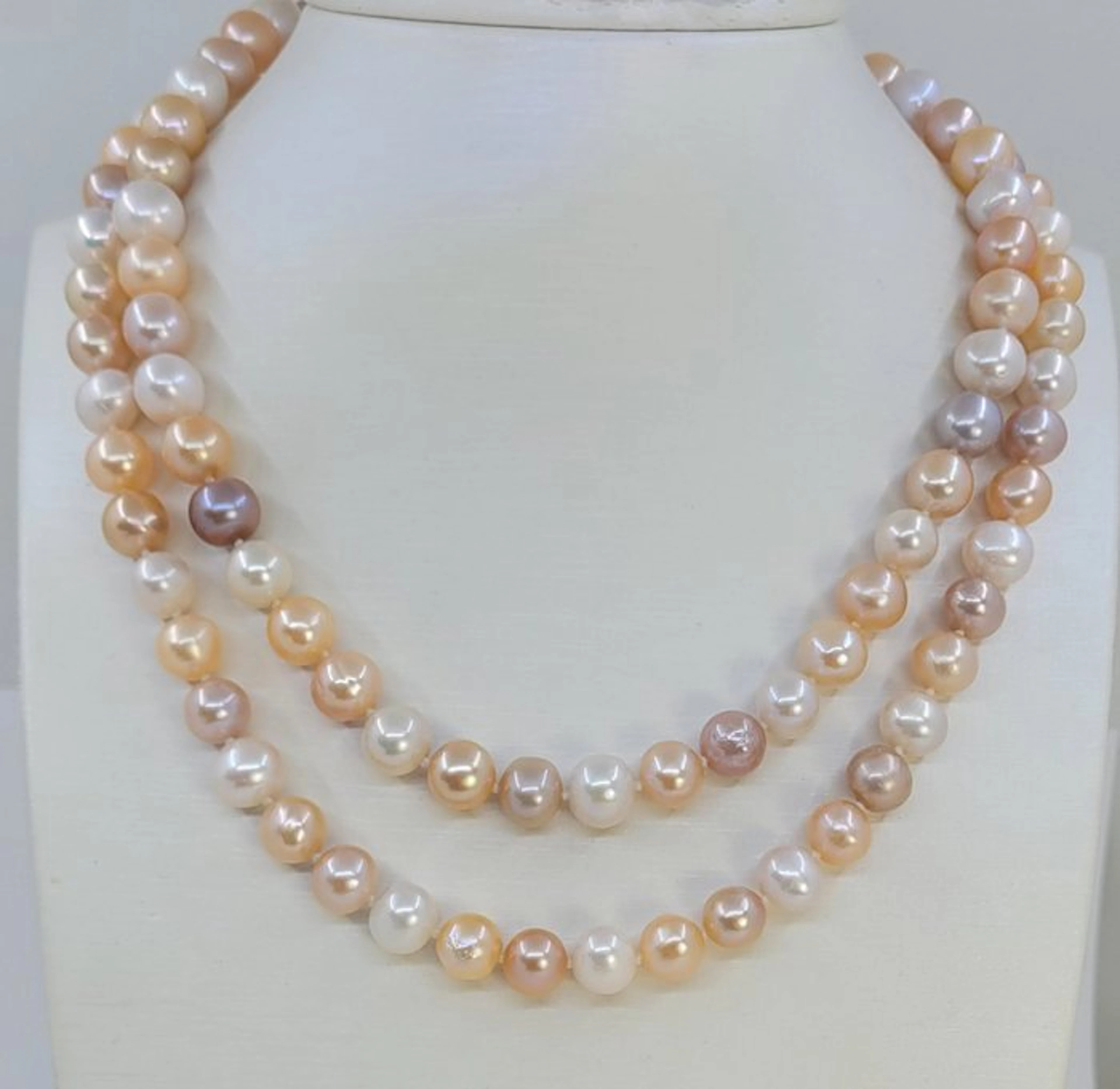 No reserve price - Necklace 9x10mm Multi Edison Pearls