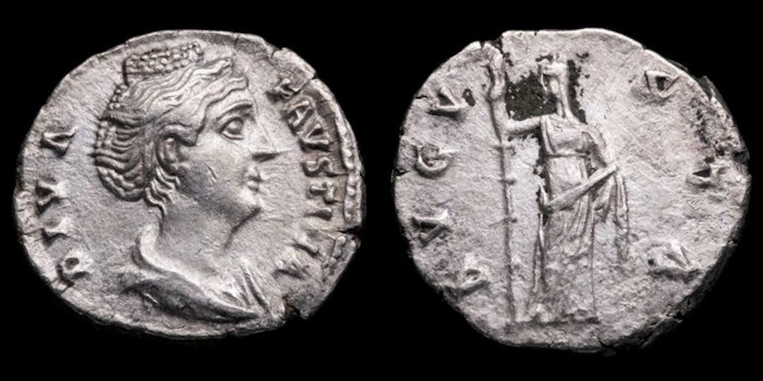 Roman Empire. Diva Faustina I. Denarius AVGVSTA (No reserve price)
