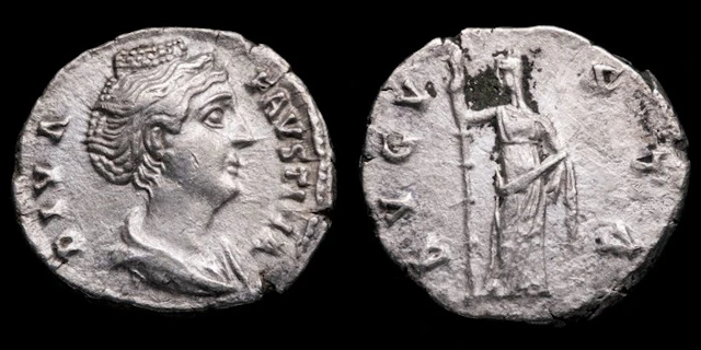Roman Empire. Diva Faustina I. Denarius AVGVSTA (No reserve price)