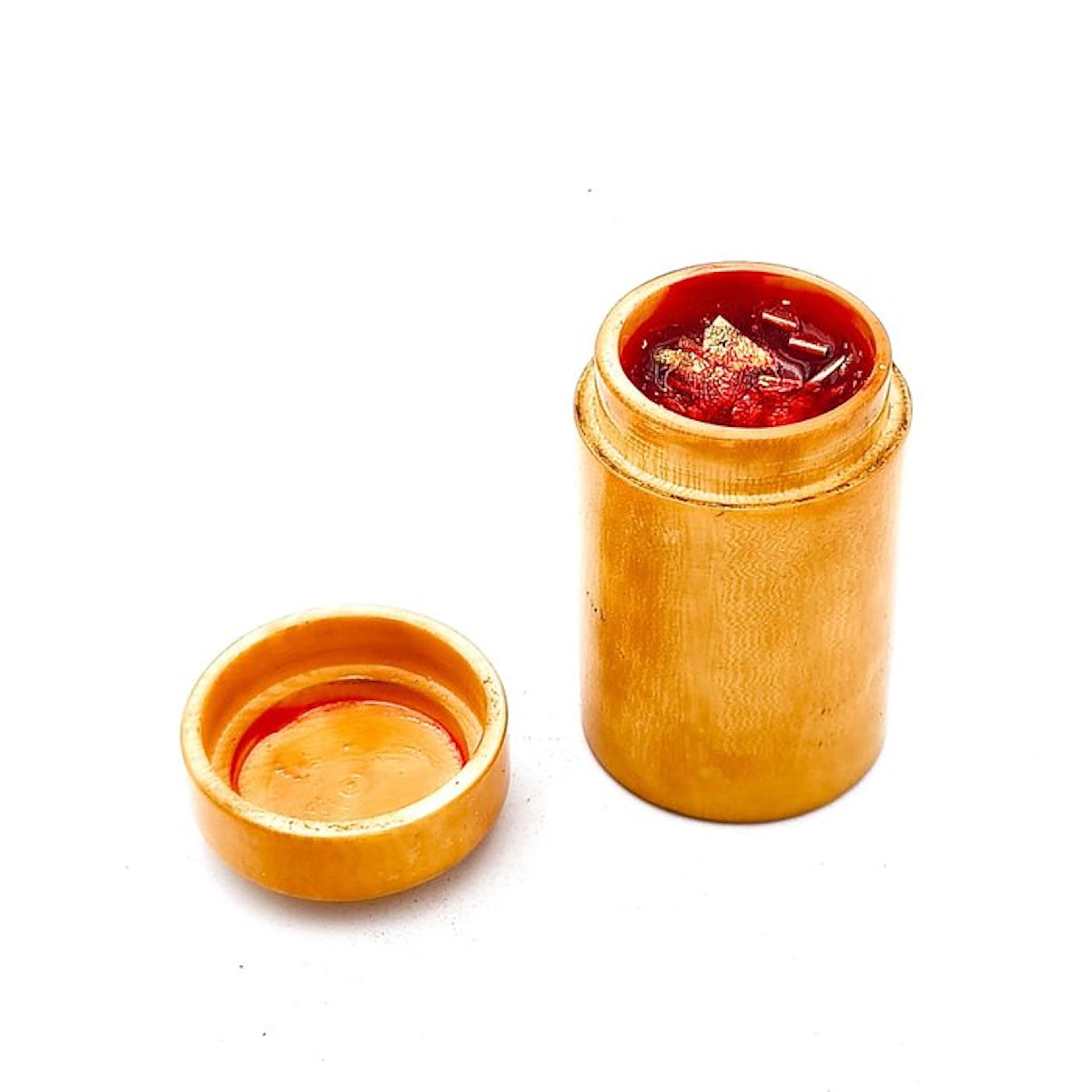 Minor Asian Bone Powder Buddhist Medicine Balm Container Box with Cover - 75 mm