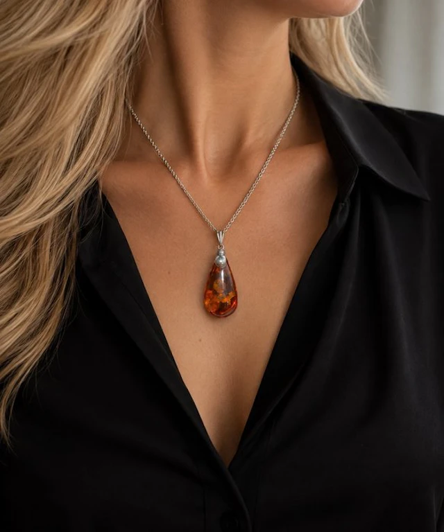 Silver - Necklace with pendant