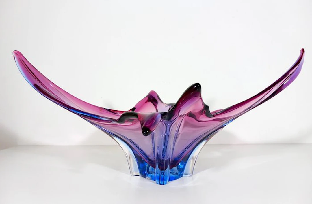 Vase - Glass - Centerpiece 51 cm 1970