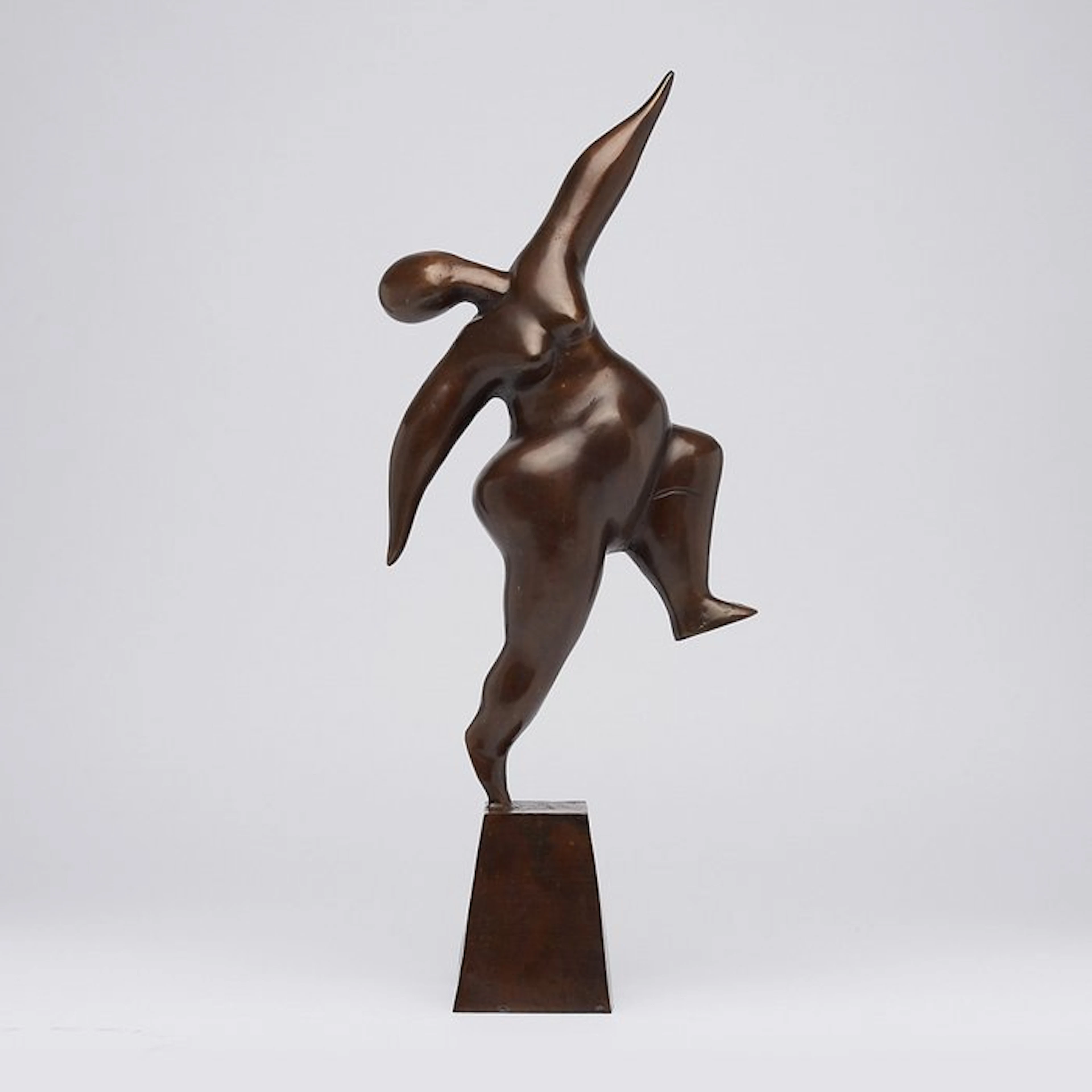 Sculpture, NO RESERVE PRICE - Voluptuous Dancing Lady Statue - 53 cm - Bronze