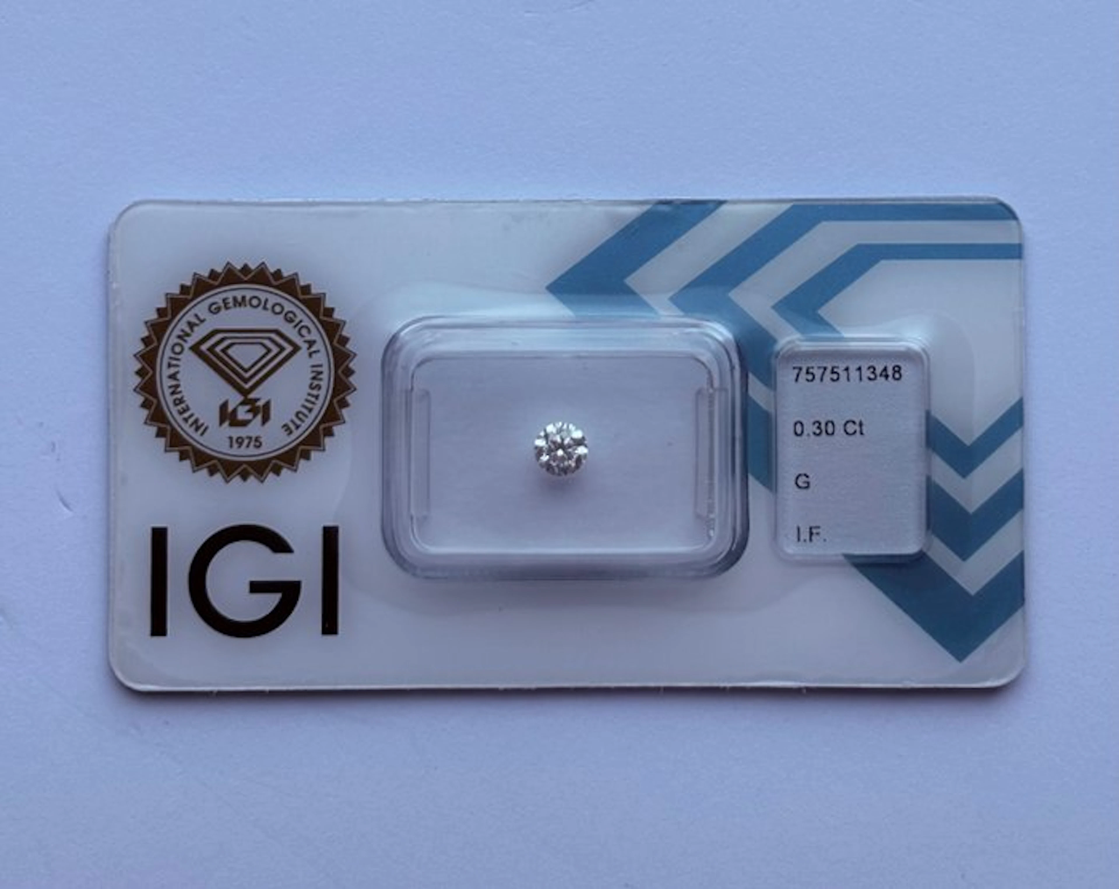 1 pcs Diamond (Natural) - 0.30 ct - Round - G - IF...