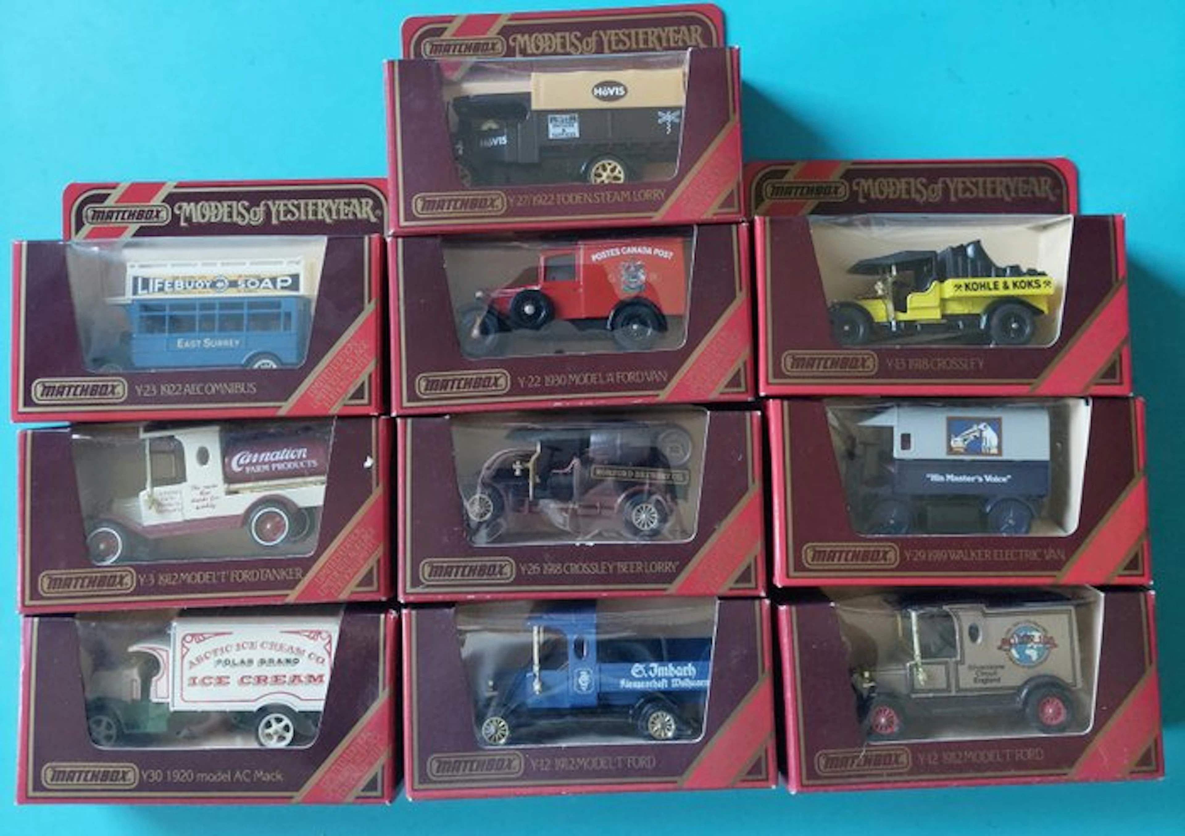 Matchbox 1:43 - Model car (10) - "Models of Yesteryear" Matchbox (11 pièces)