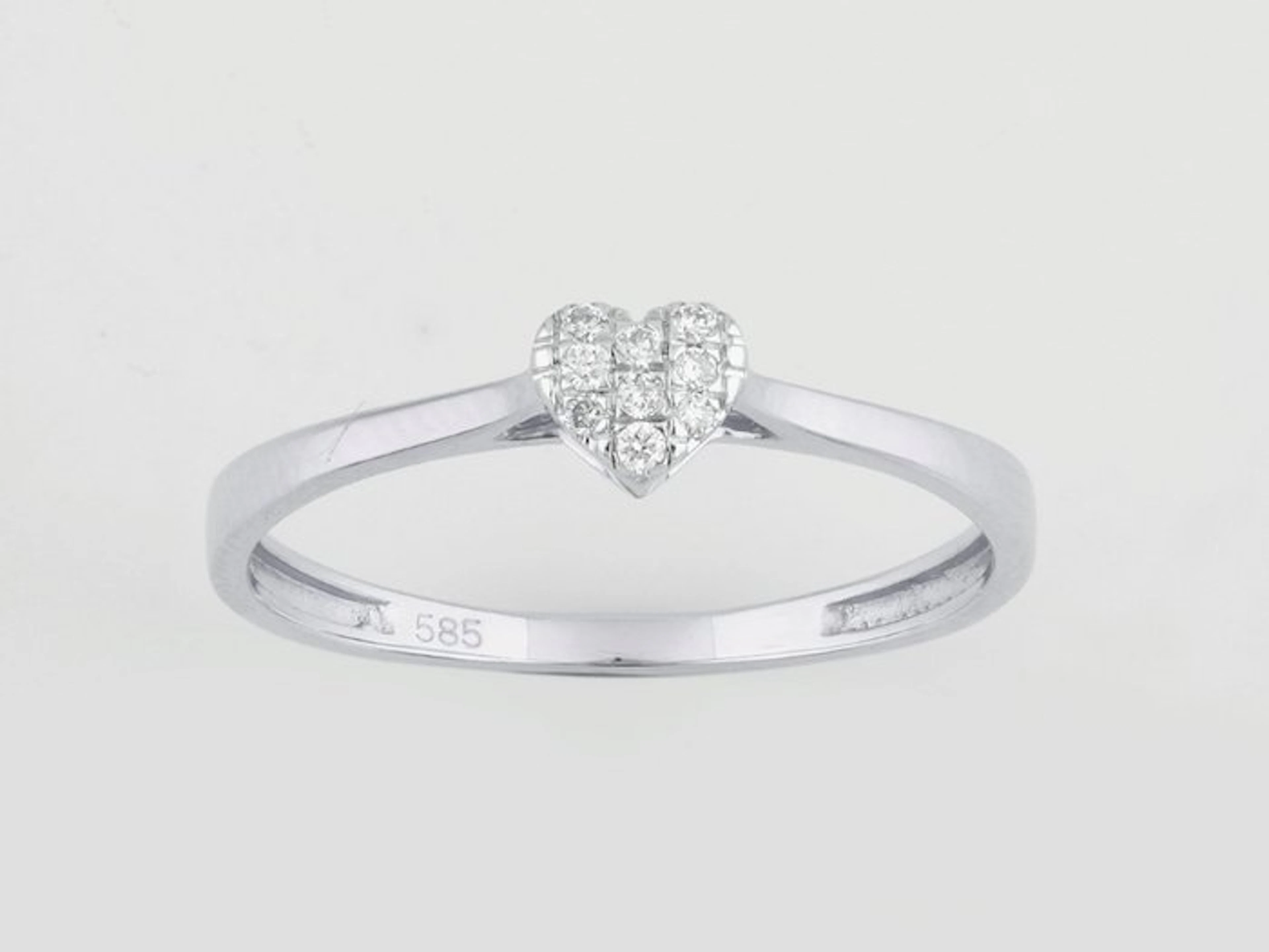 No reserve price - Ring - 14 kt. White gold - 0.06ct. tw. Diamond (Natural)