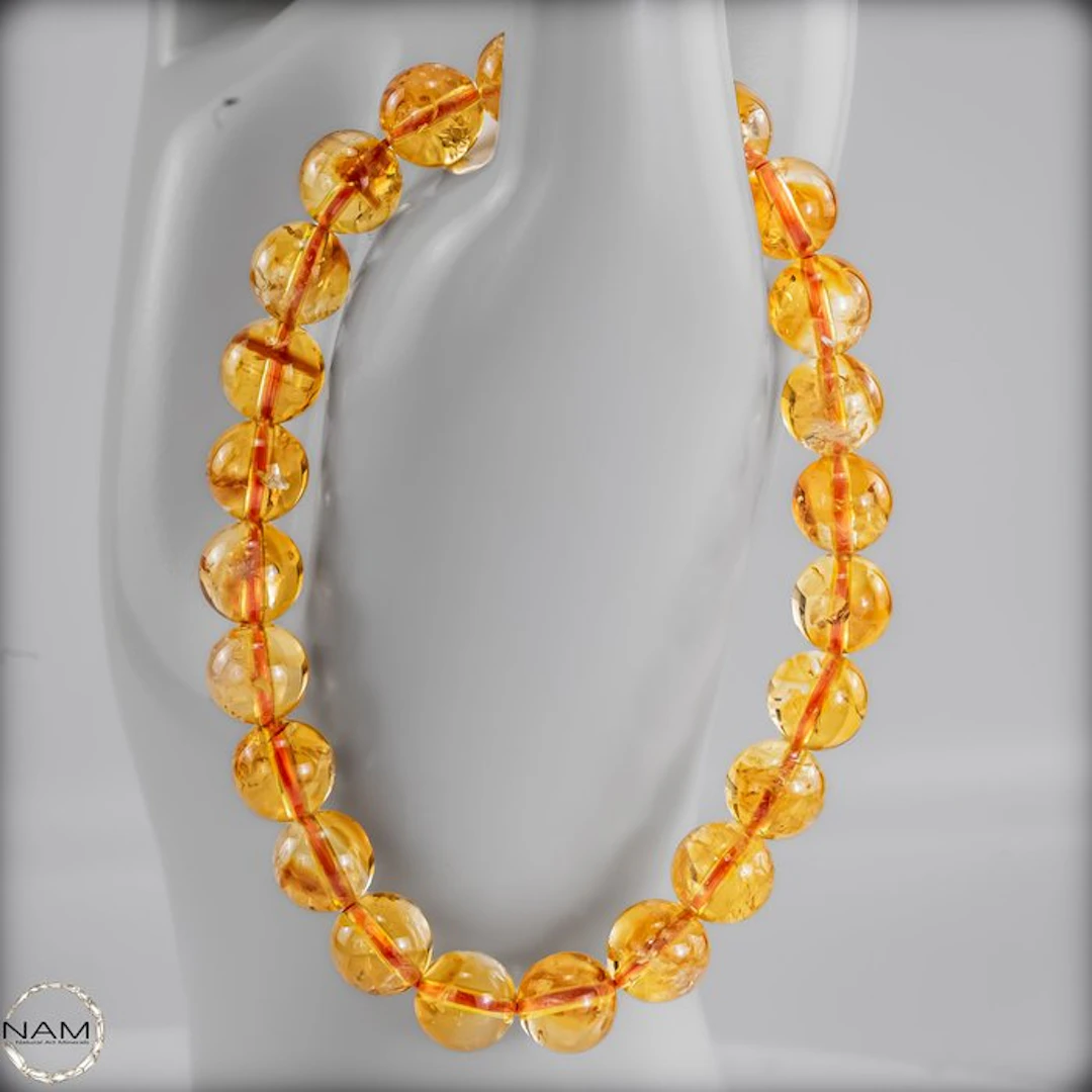 Natural citrine gemstone bracelet – High-quality polished...
