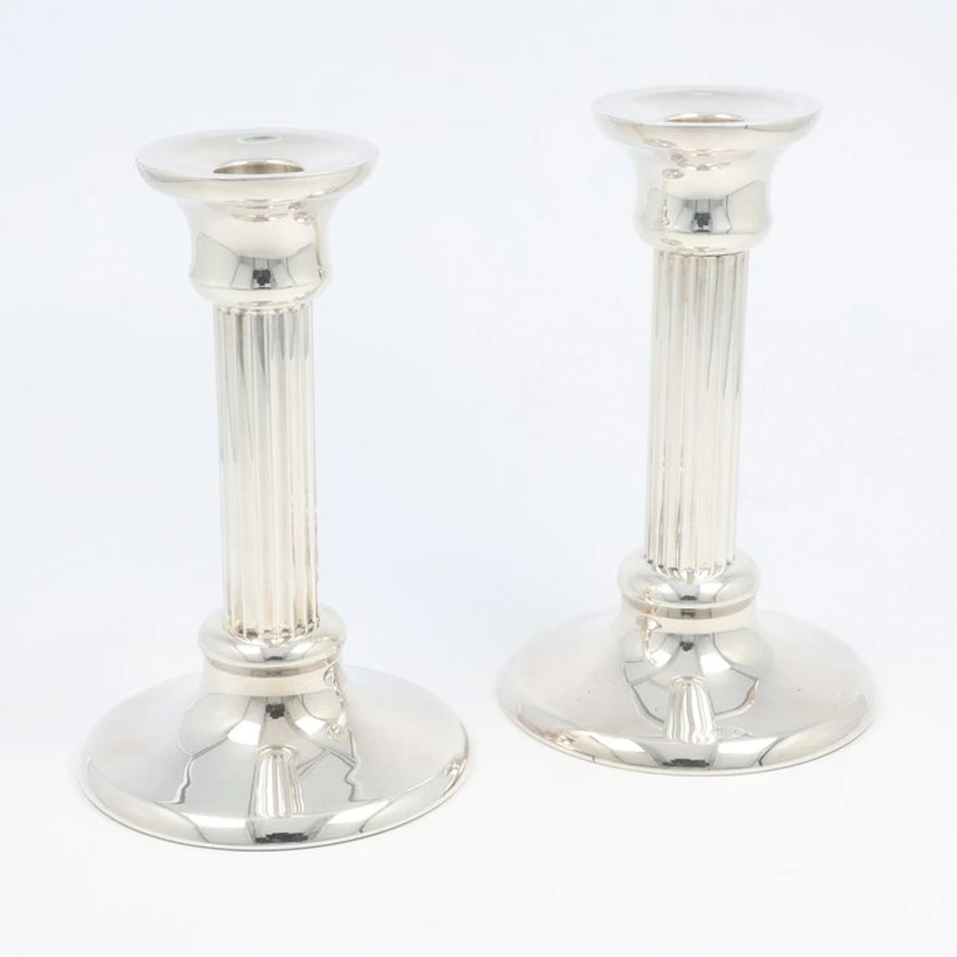 Gebrüder Deyhle. - Candleholder (2) - .925 silver