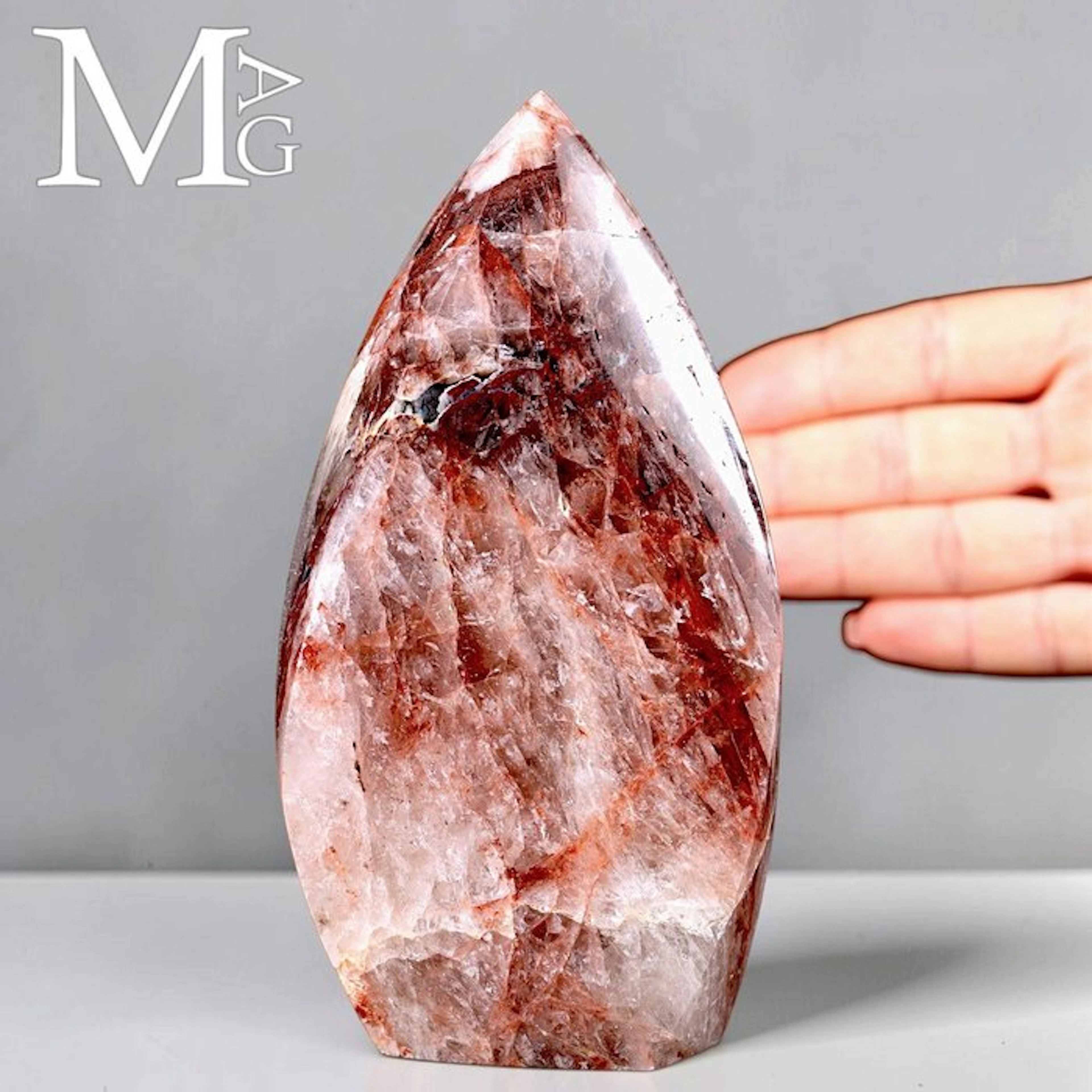 Golden Healer Natural Hematoid Quartz Golden Healer Flame...
