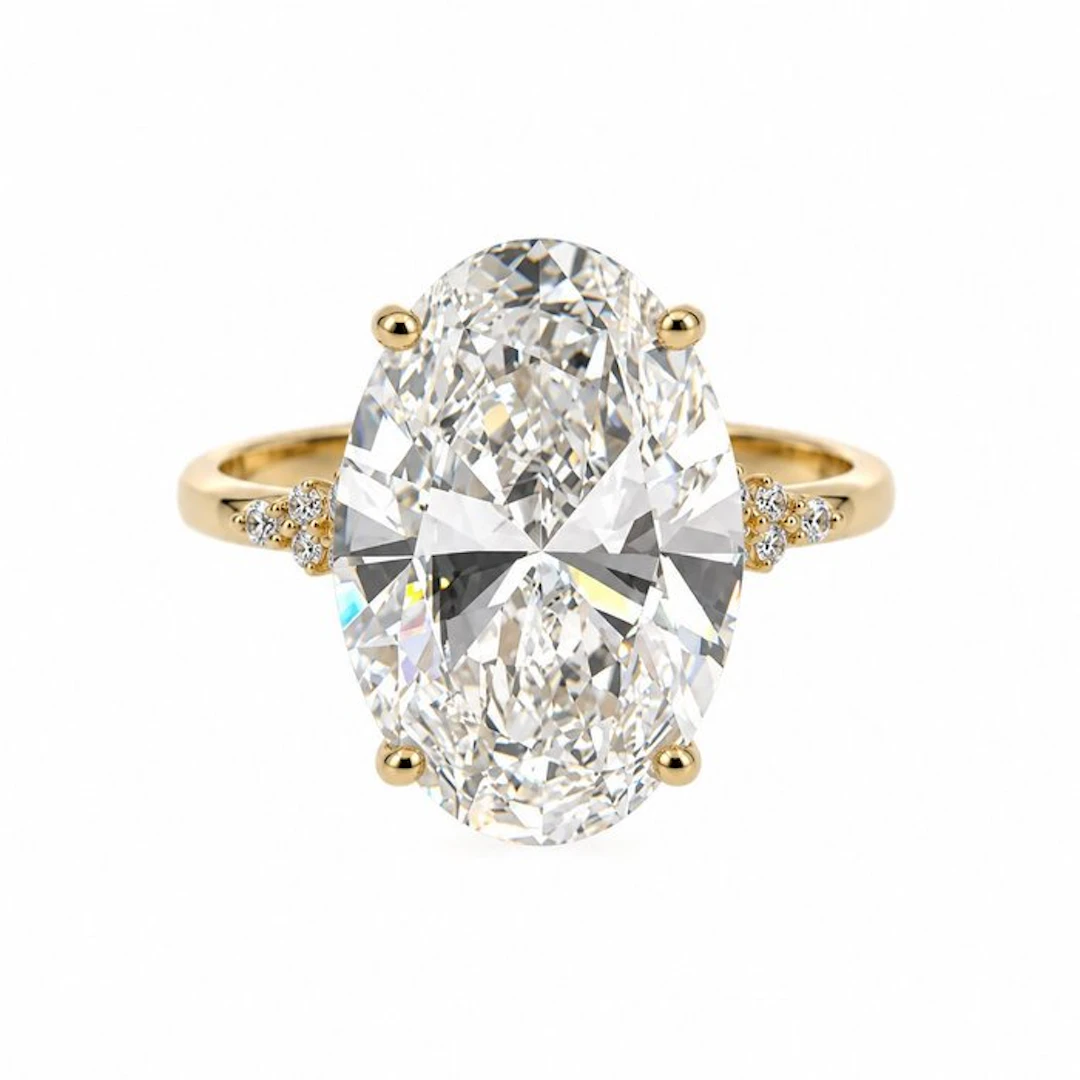 Ring - 14 kt. Yellow gold - 10.30ct. tw. Diamond (Lab-grown) - Diamond
