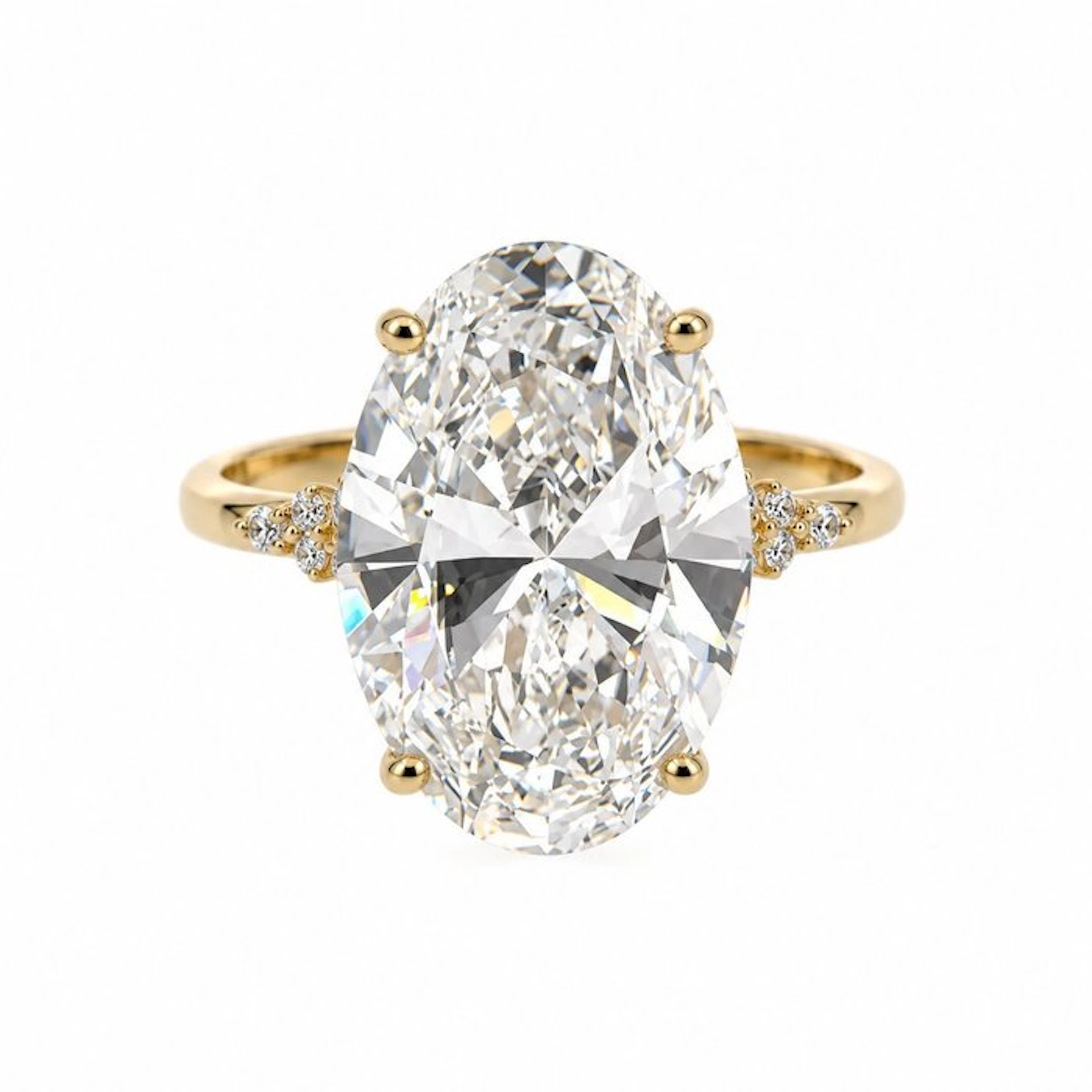 Ring - 14 kt. Yellow gold - 10.30ct. tw. Diamond (Lab-grown) - Diamond