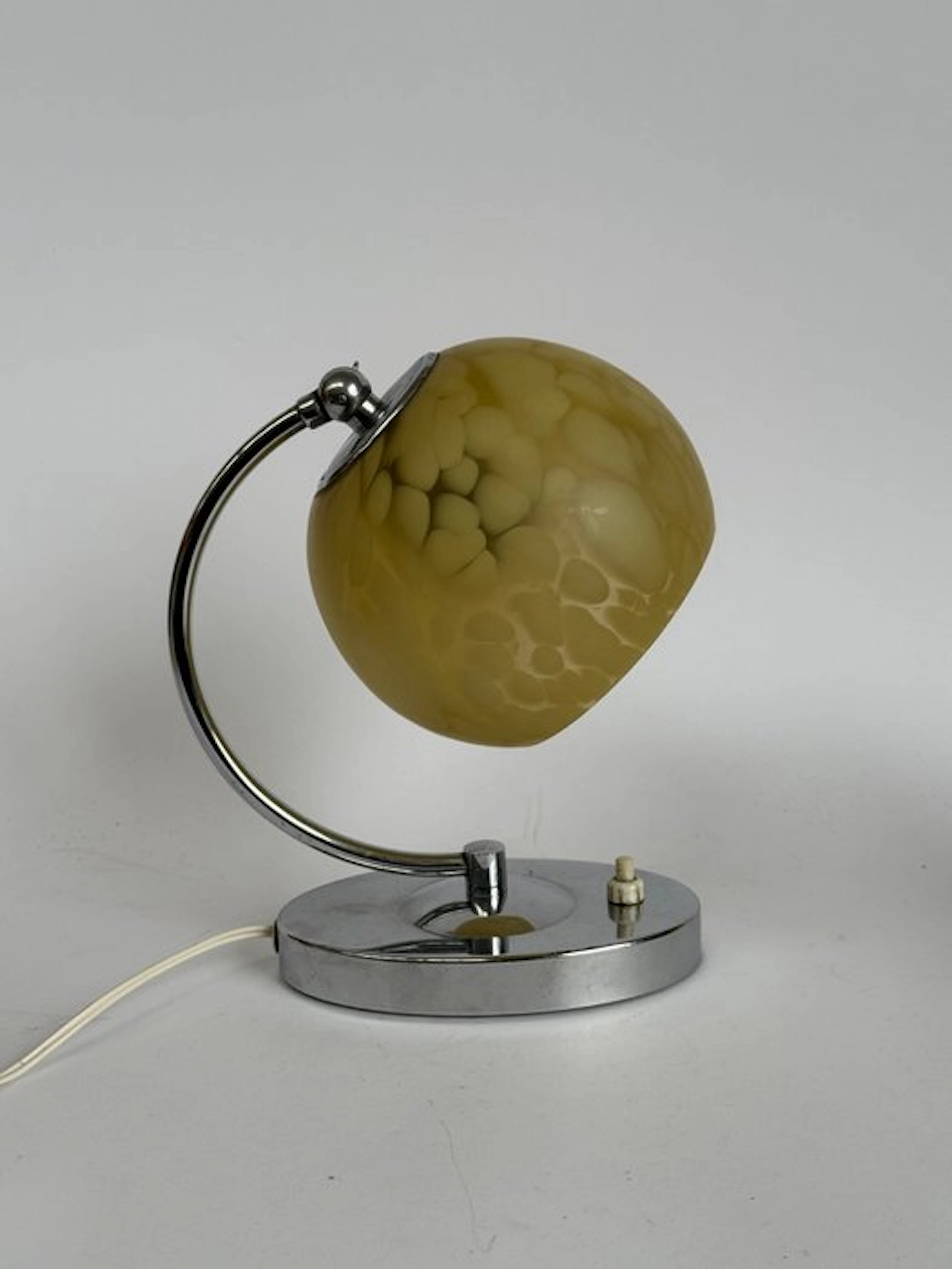 Bedside table lamp - Metal, Glass - Bauhaus table and wall lamp