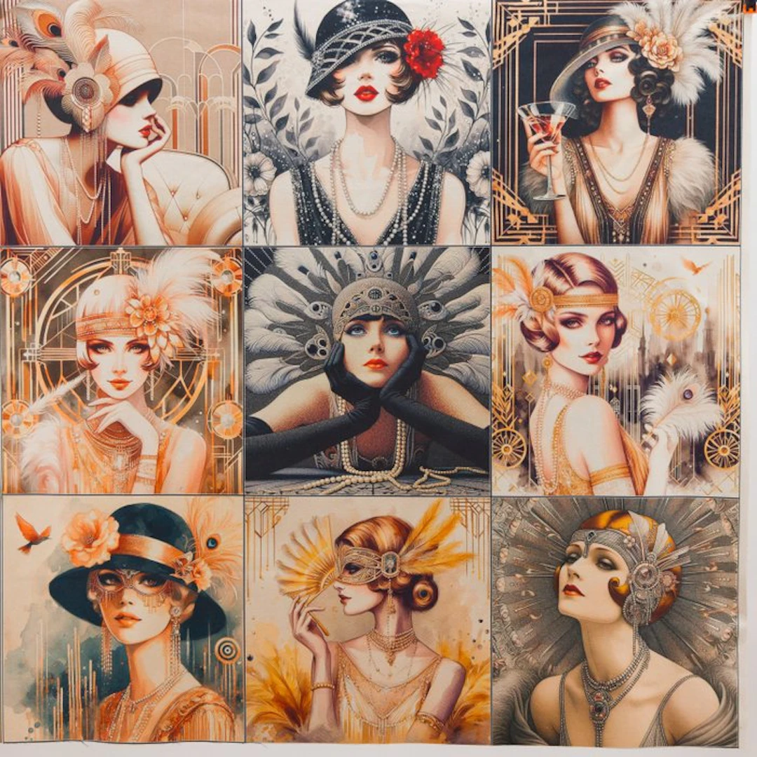 AA172 - Art Deco decorative fabric - Gatsby style - 9...