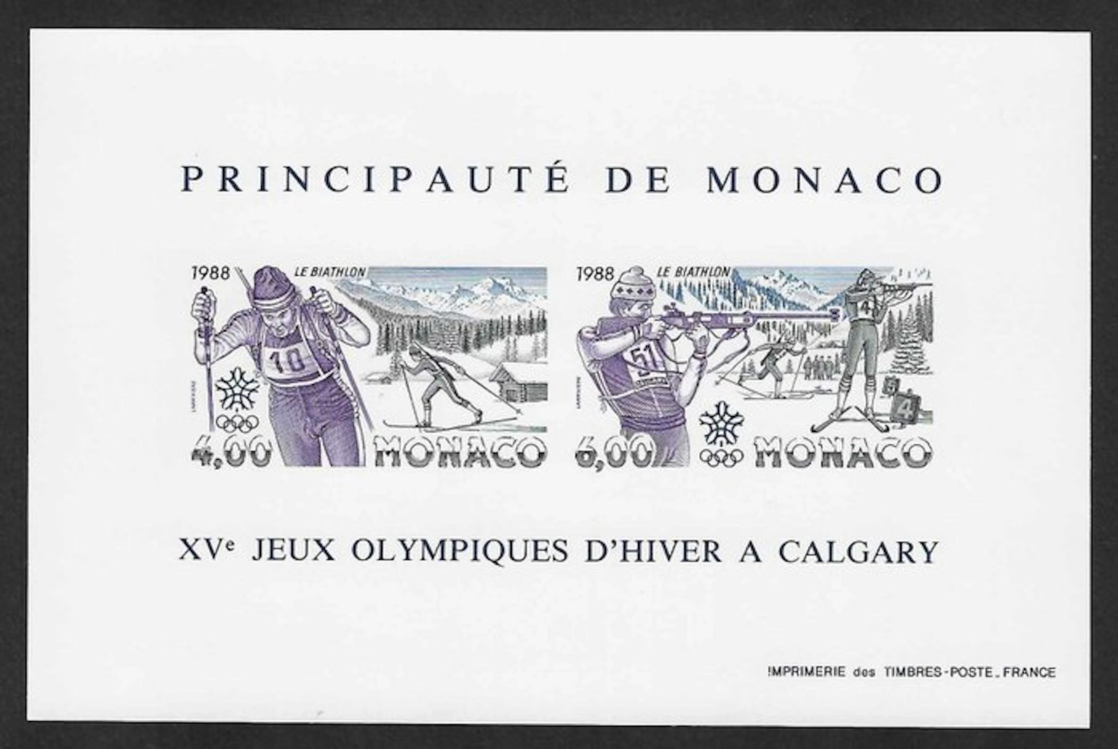Monaco 1988 - Winter Olympics - non-serrated - new**...
