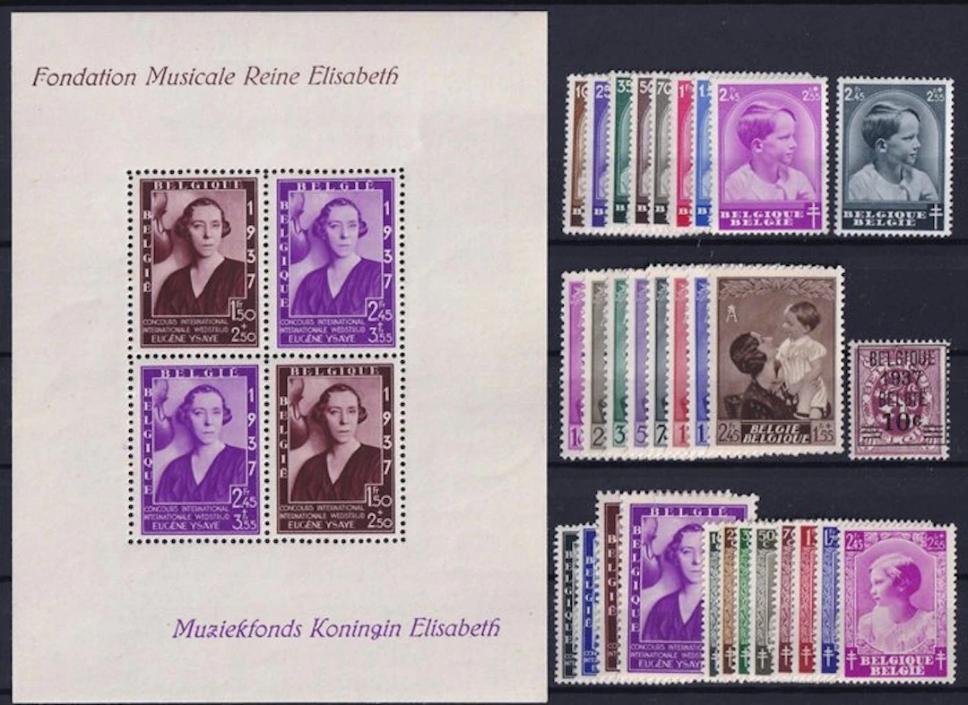 Belgium 1936/1937 - Complete year 1937 + Prince Baudouin...