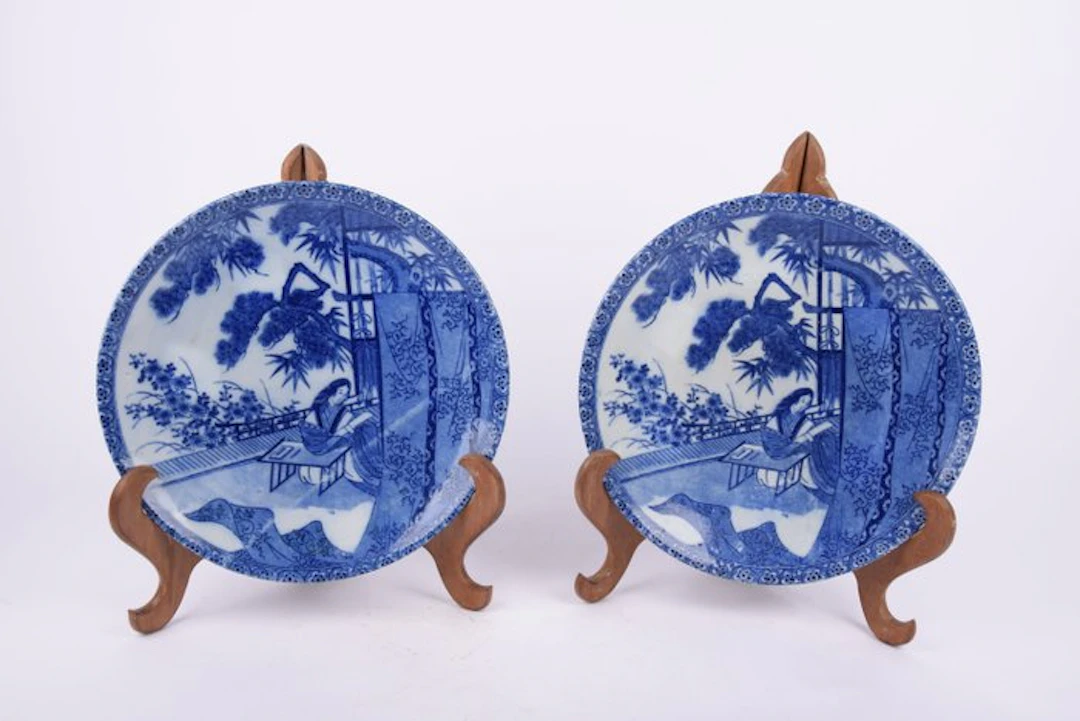 Plate (2) - Porcelain - Decorative set of two