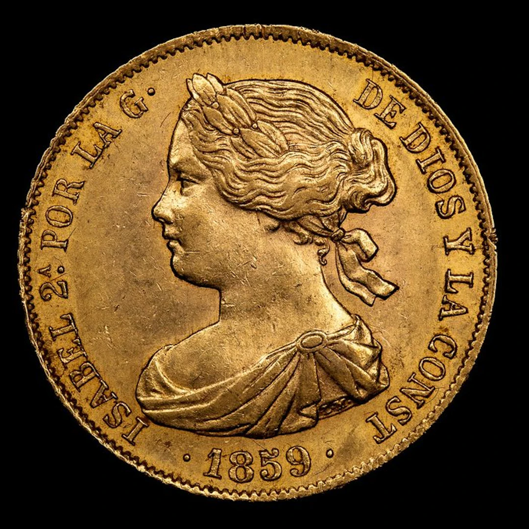 Spain. Isabel II. 100 Reales 1859 - Barcelona