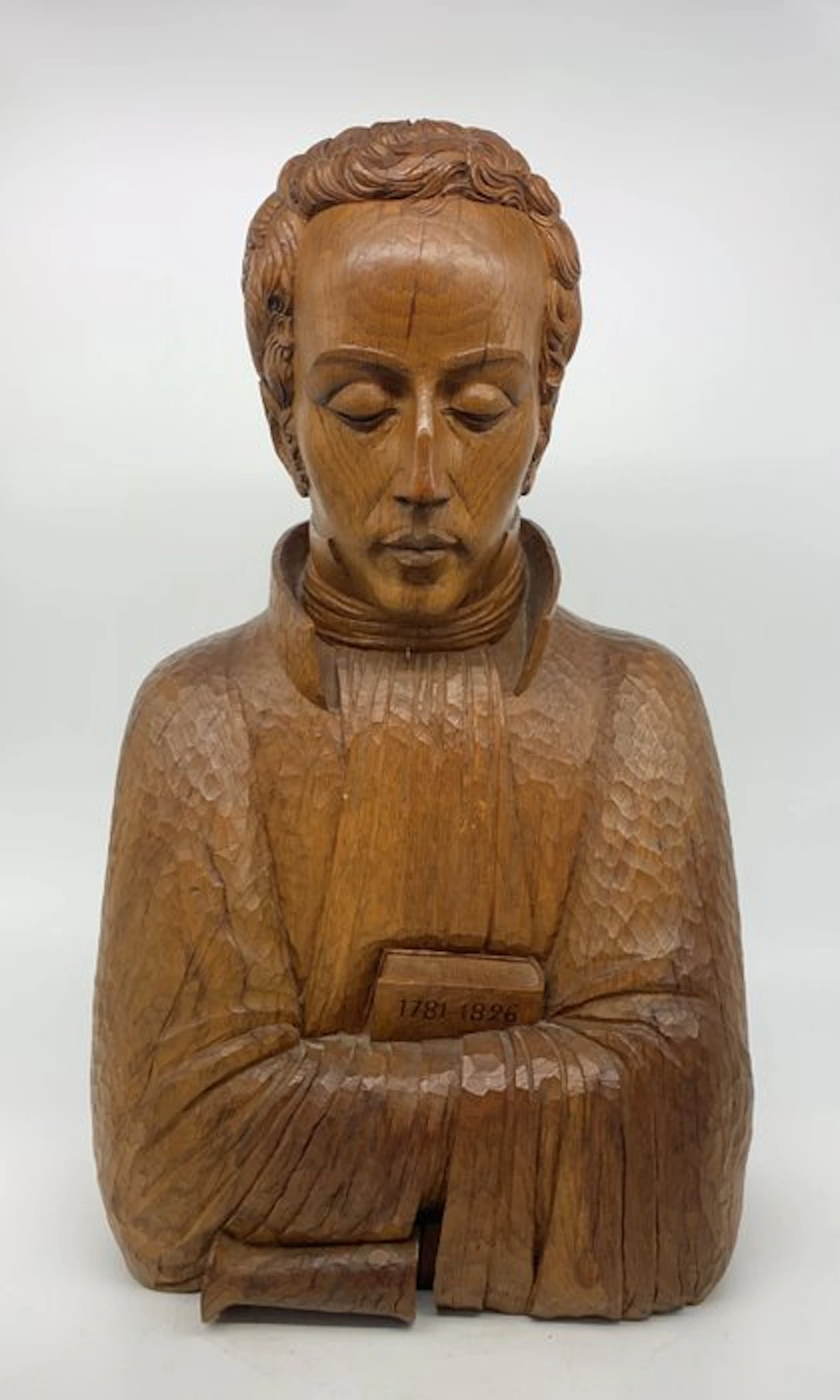 Bust, René Laennec (1781-1826). Inventor of the stethoscope - 60 cm - Wood